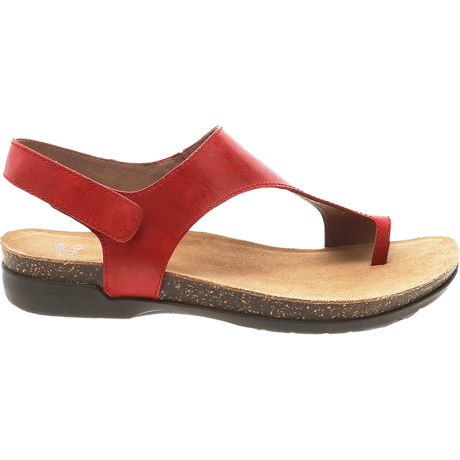 Womens Dansko Dansko Reece Women's Sandals Red Waxy Burnished Leather Red Waxy Burnished Leather