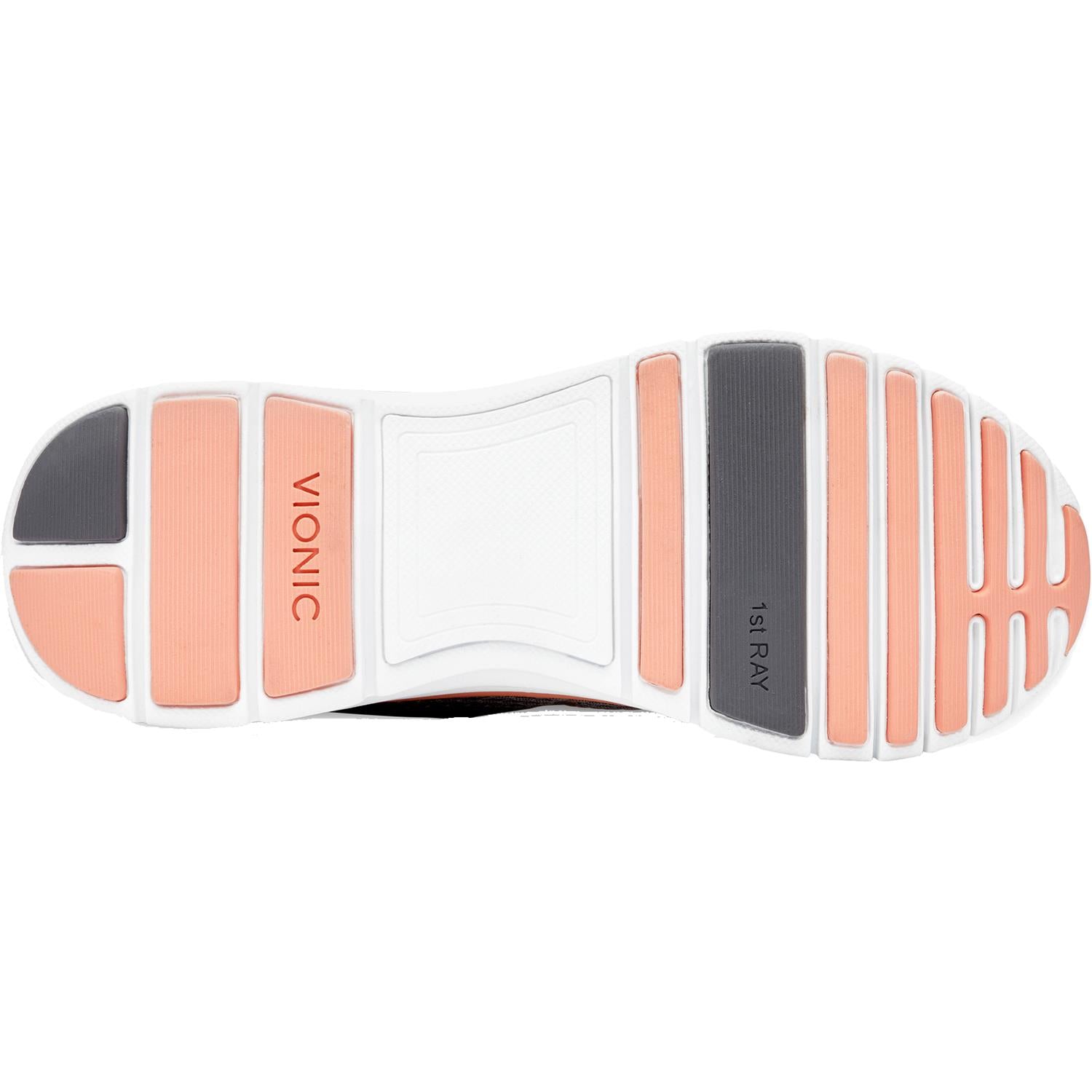 Womens Vionic Vionic Elation 10 Women's Walking Shoes Grey/Coral Synthetic Mesh Grey/Coral Synthetic Mesh