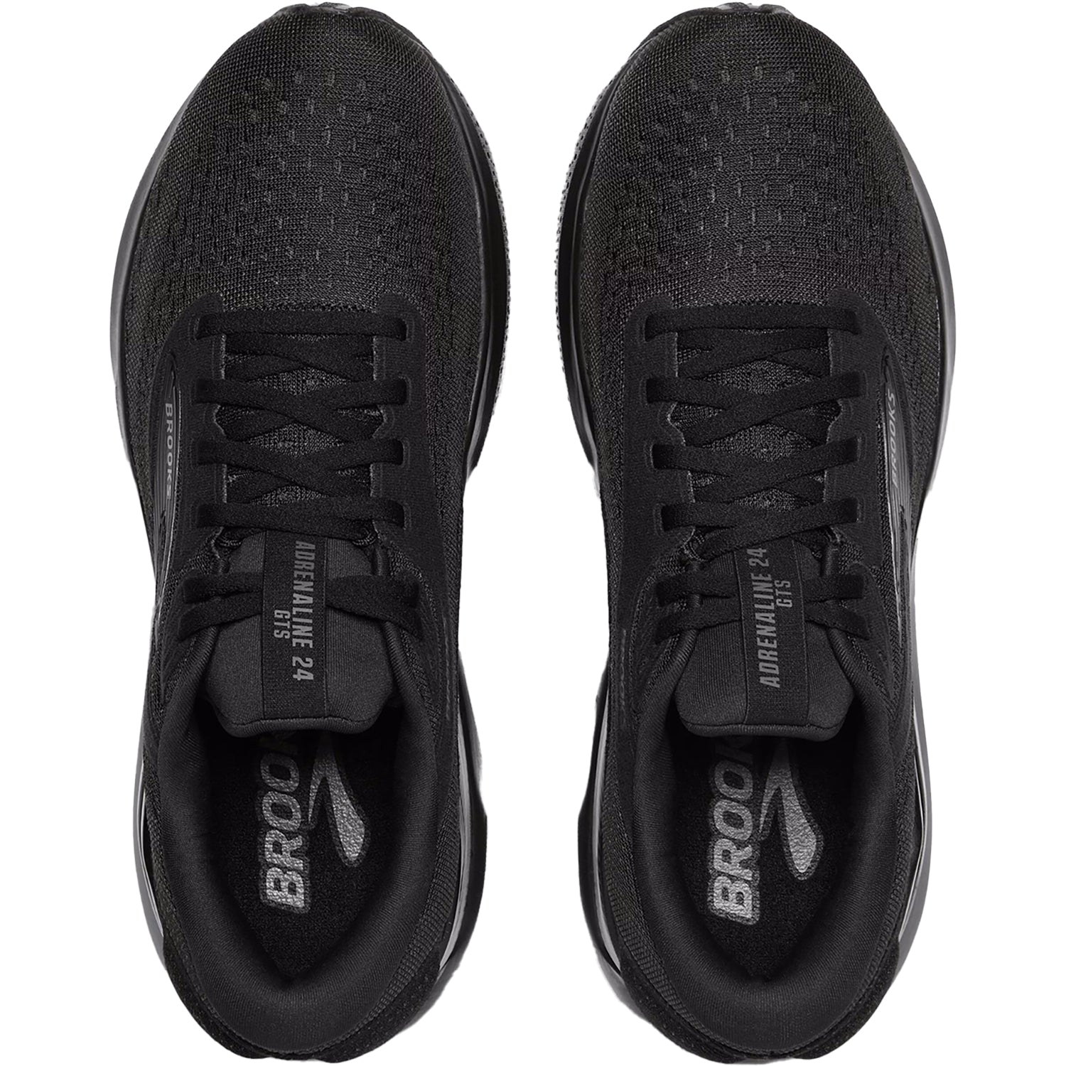 Mens Brooks Men's Brooks Adrenaline GTS 24 Black/Black/Ebony Mesh (Stability Support) Black/Black/Ebony Mesh