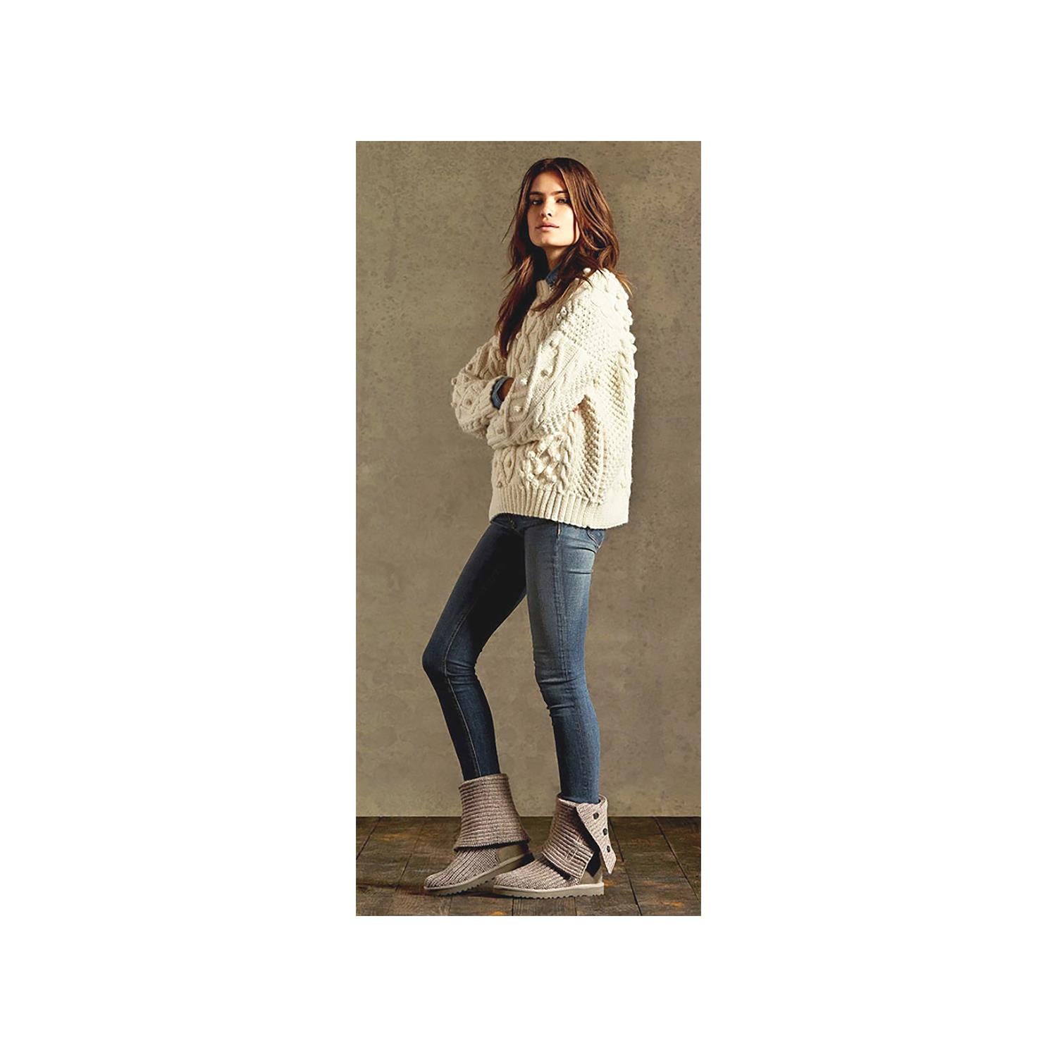 Women's UGG Classic Cardy Grey Knit Fabric – Footwear etc.