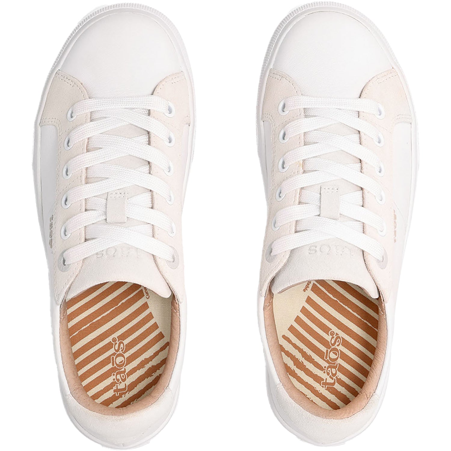 Womens Taos Taos Heart & Soul Lux Women's Sporty Lace Up Shoes White/Ice Suede White/Ice Suede