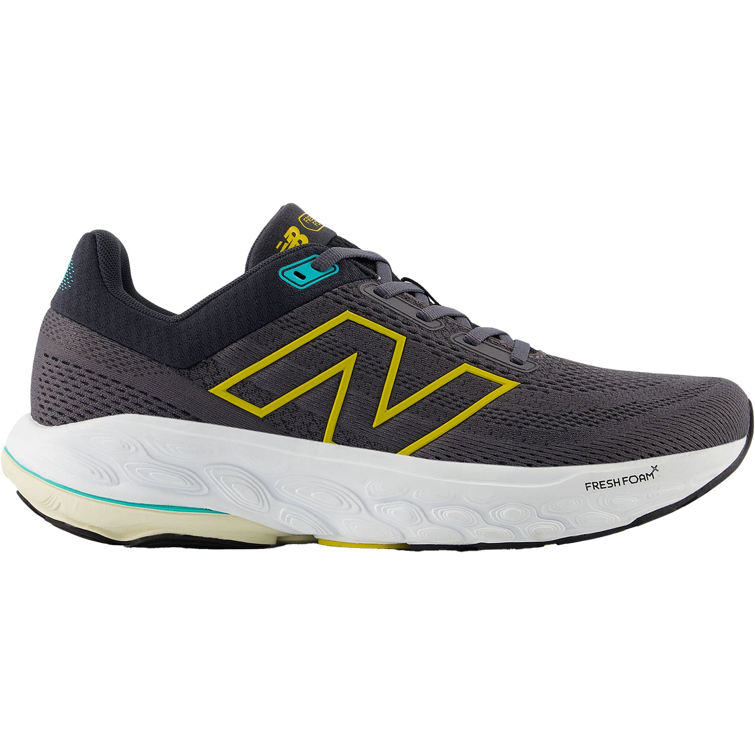 Mens New balance Men's New Balance Fresh Foam X M860A14 Magnet/Ginger Lemon/Cyber Jade Mesh (Stability Support) Magnet/Ginger Lemon/Cyber Jade Mesh