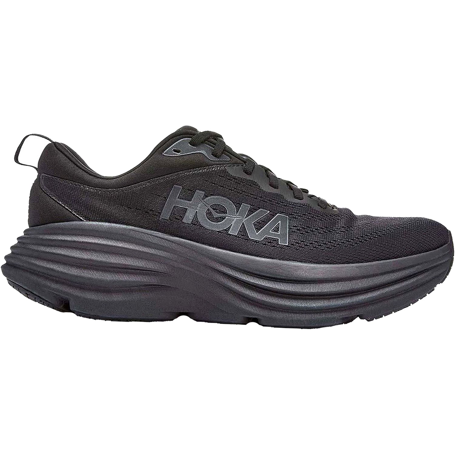 Mens Hoka one one Hoka Bondi 8 Men's Running Shoes Black/Black Mesh (Neutral Support) Black/Black Mesh