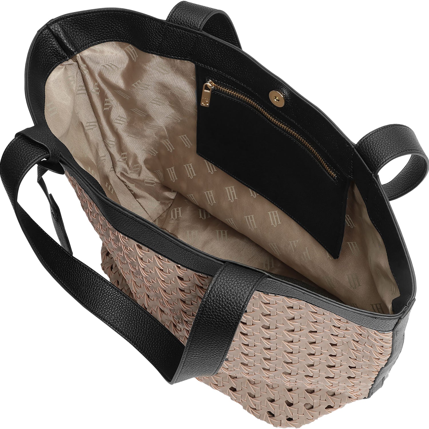Womens Ilse jacobsen Ilse Jacobsen Braid 02 Women's Handbag Sandpile/Black Synthetic Sandpile/Black Synthetic