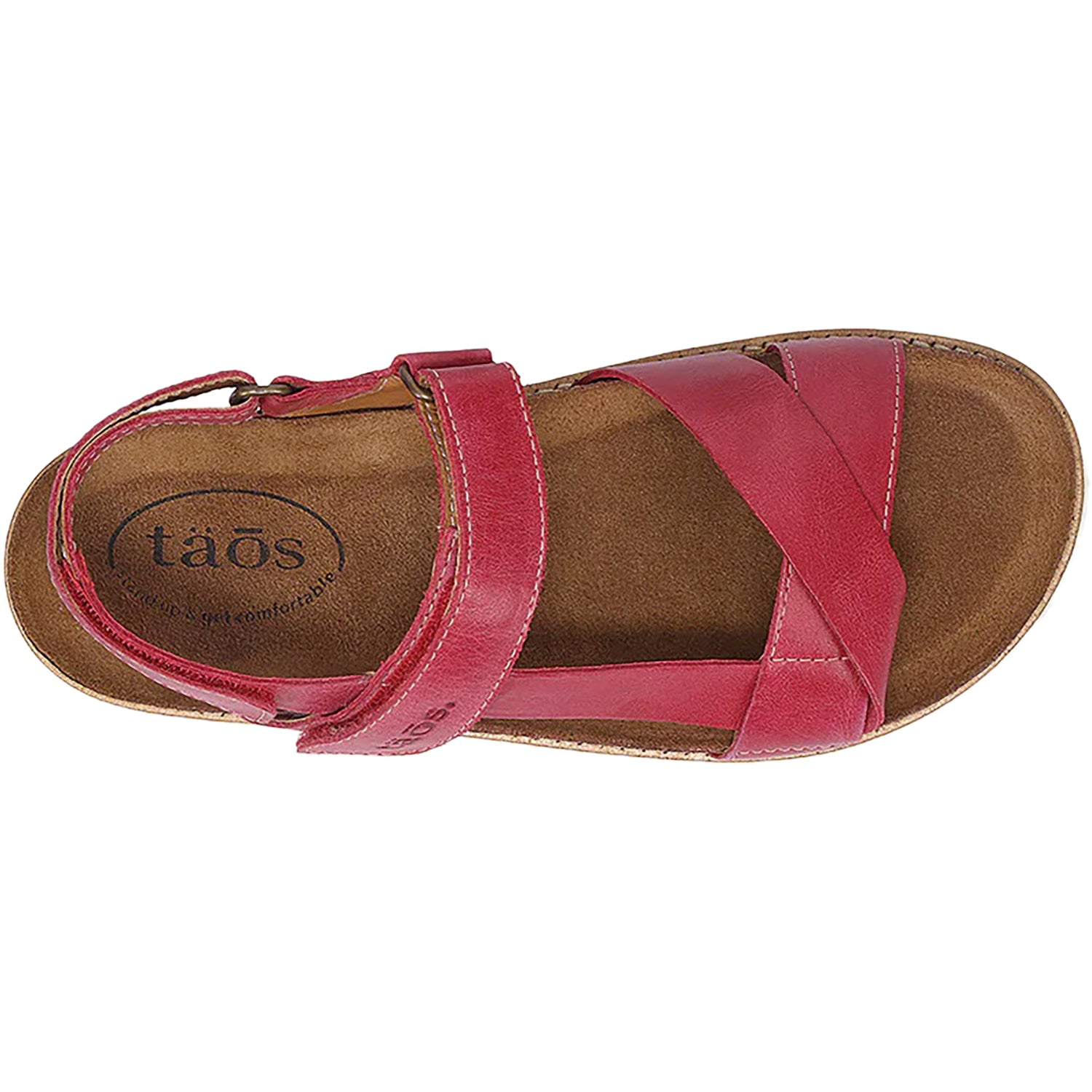 Womens Taos Taos Sideways Women's Ankle Strap Sandals Magenta Leather Magenta Leather