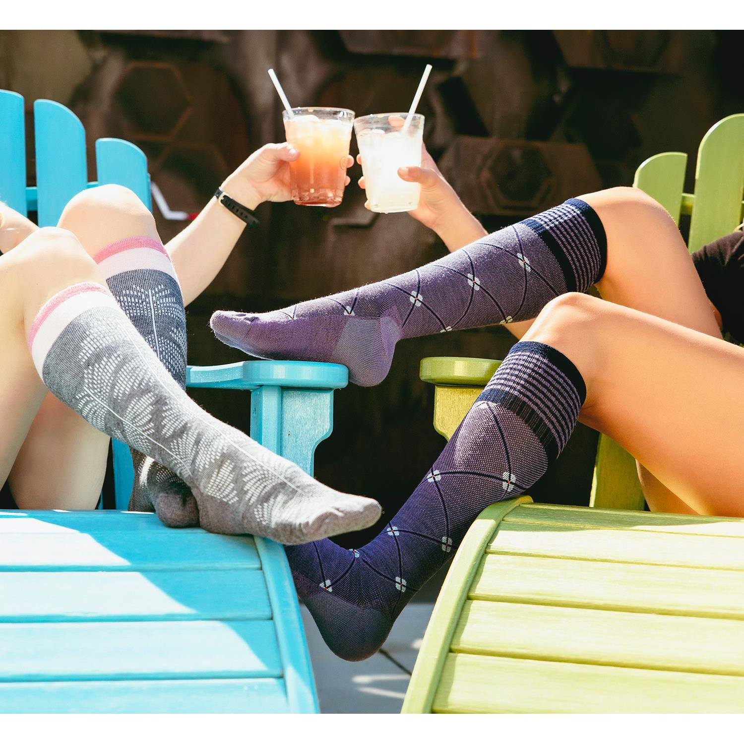 Womens Sockwell Sockwell Elevation Knee High Socks 20-30 mmHg Women's Compression Socks Black Multi Black Multi