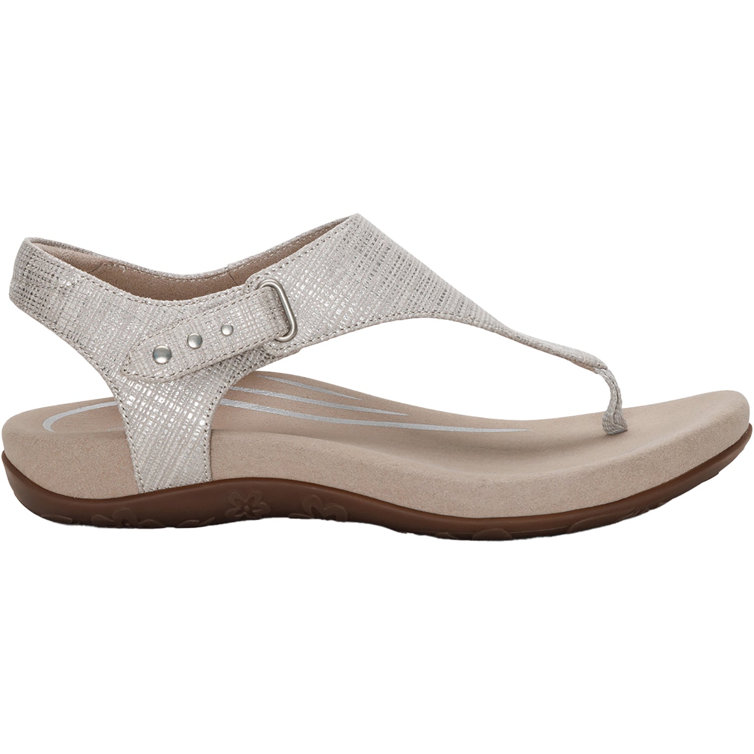 Womens Aetrex Aetrex Ellie Women's Sandals Grey Textured Synthetic Grey Textured Synthetic
