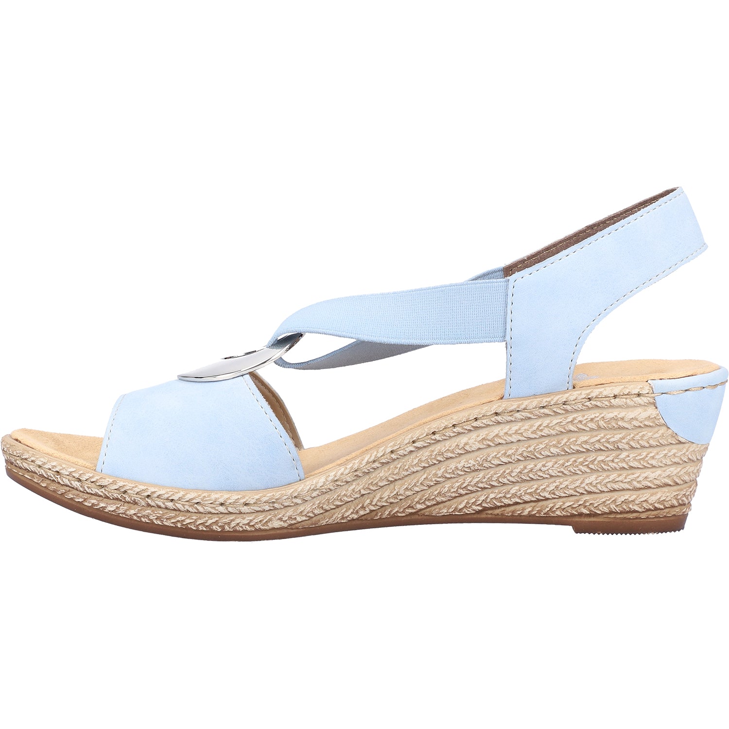 Womens Rieker Rieker 624H6-10 Fanni H6 Women's Backstrap Sandals Aqua Synthetic Aqua Synthetic