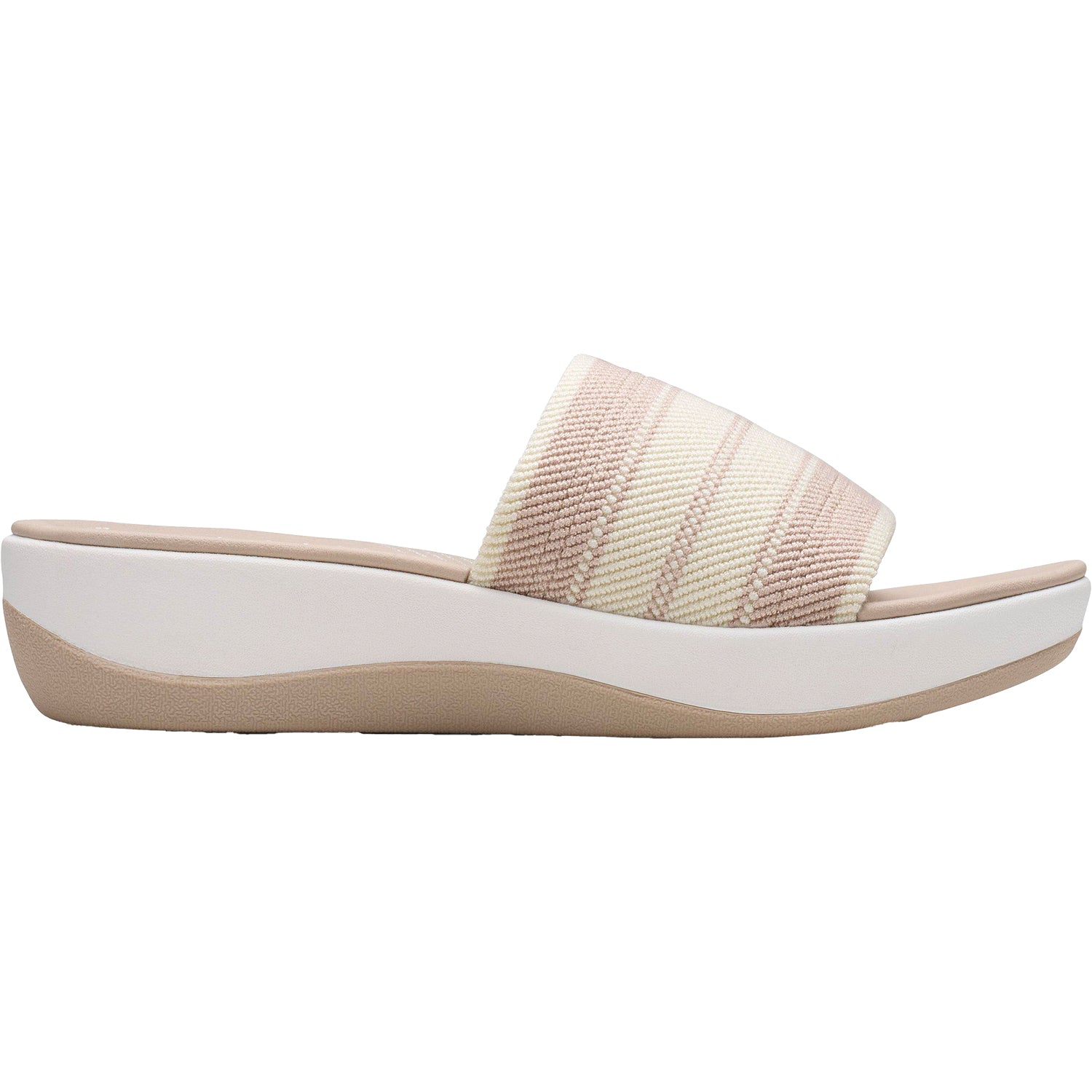 Womens Clarks Women's Clarks Cloudsteppers Arla Hollis Sand Combi Knit Synthetic Sand Combi Knit Synthetic