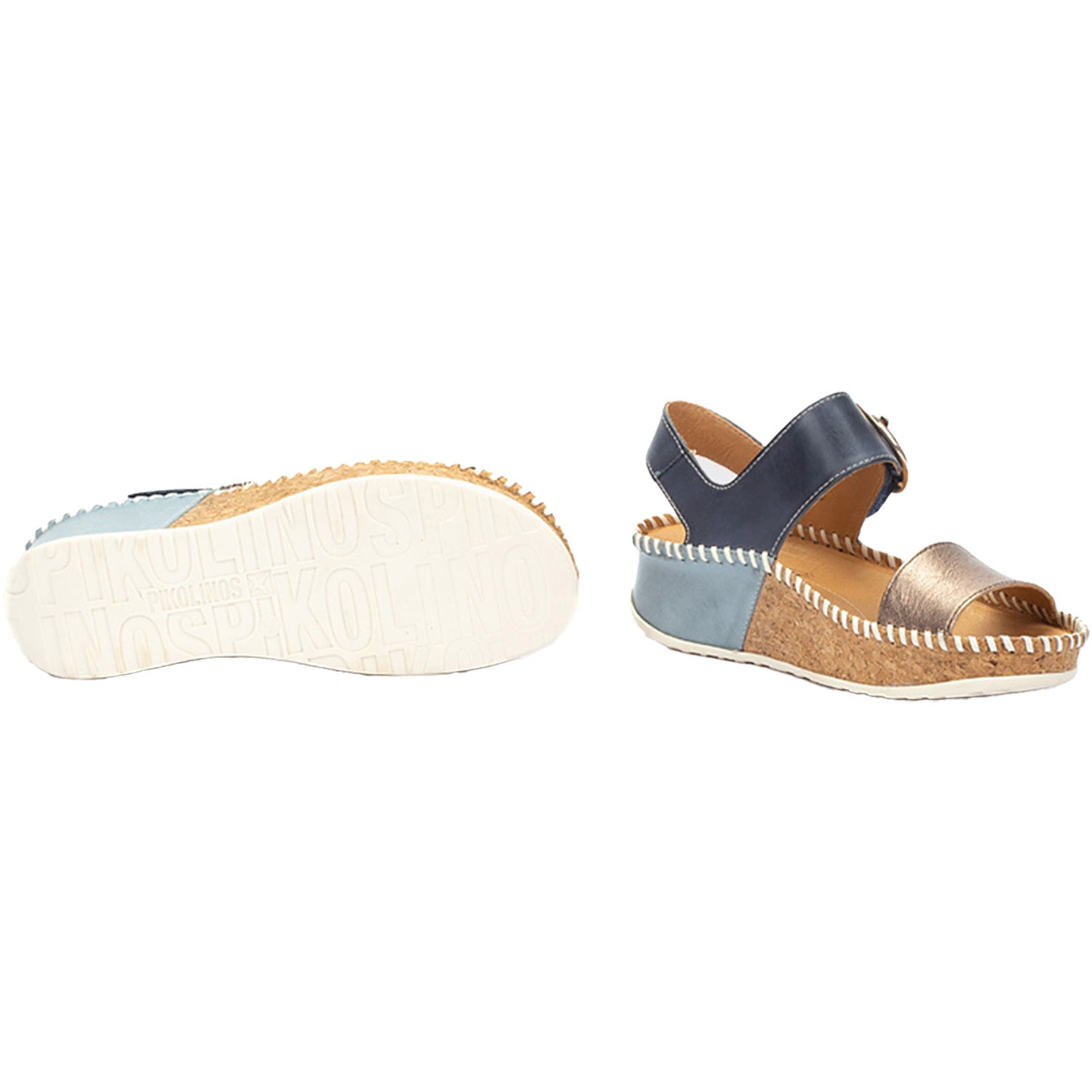 Womens Pikolinos Pikolinos Marina W1C-0709CLC1 Women's Sandals Stone/Blue Stone/Blue
