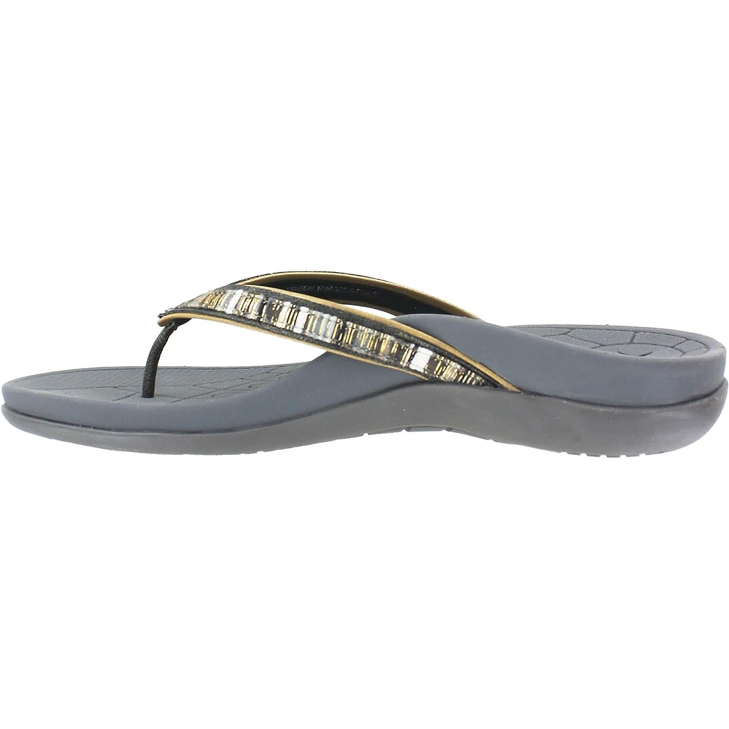 Womens Aetrex Aetrex Gwen Women's Flip Flopss Pewter Synthetic Pewter Synthetic