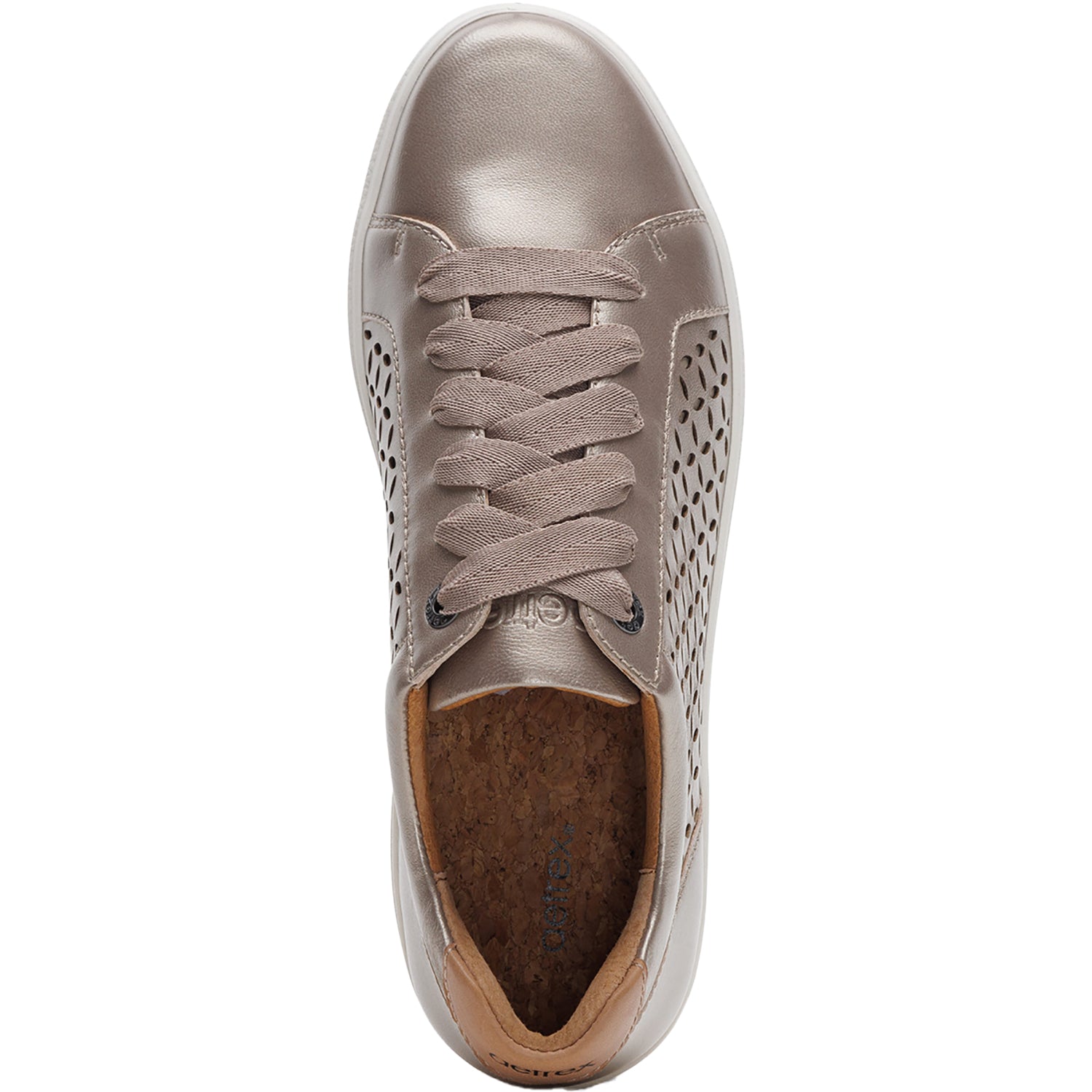 Womens Aetrex Aetrex Courtney Cutout Women's Sporty Lace Up Shoes White Gold White Gold