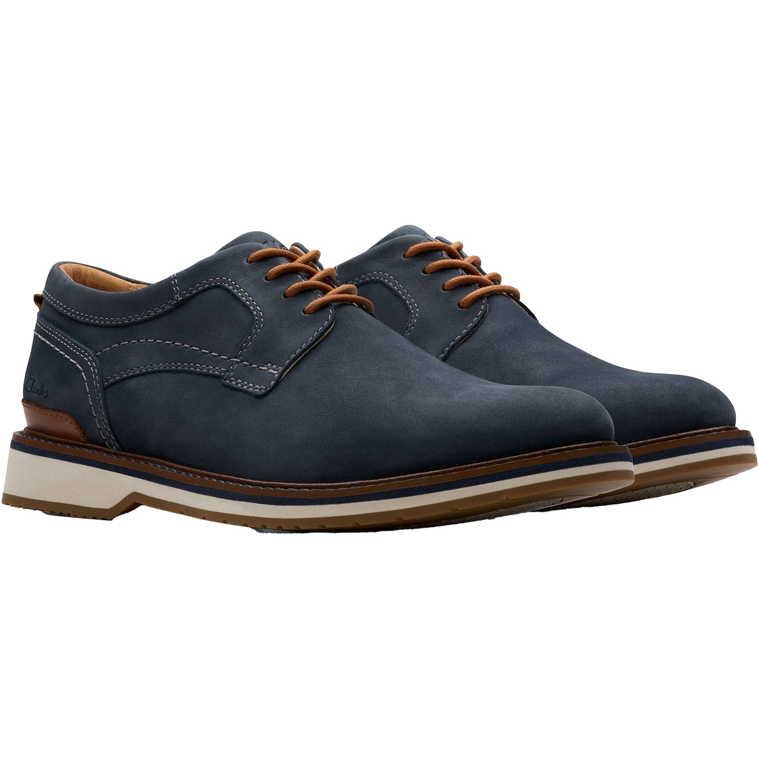 Men's Clarks Monahan Plain Navy Nubuck – Footwear