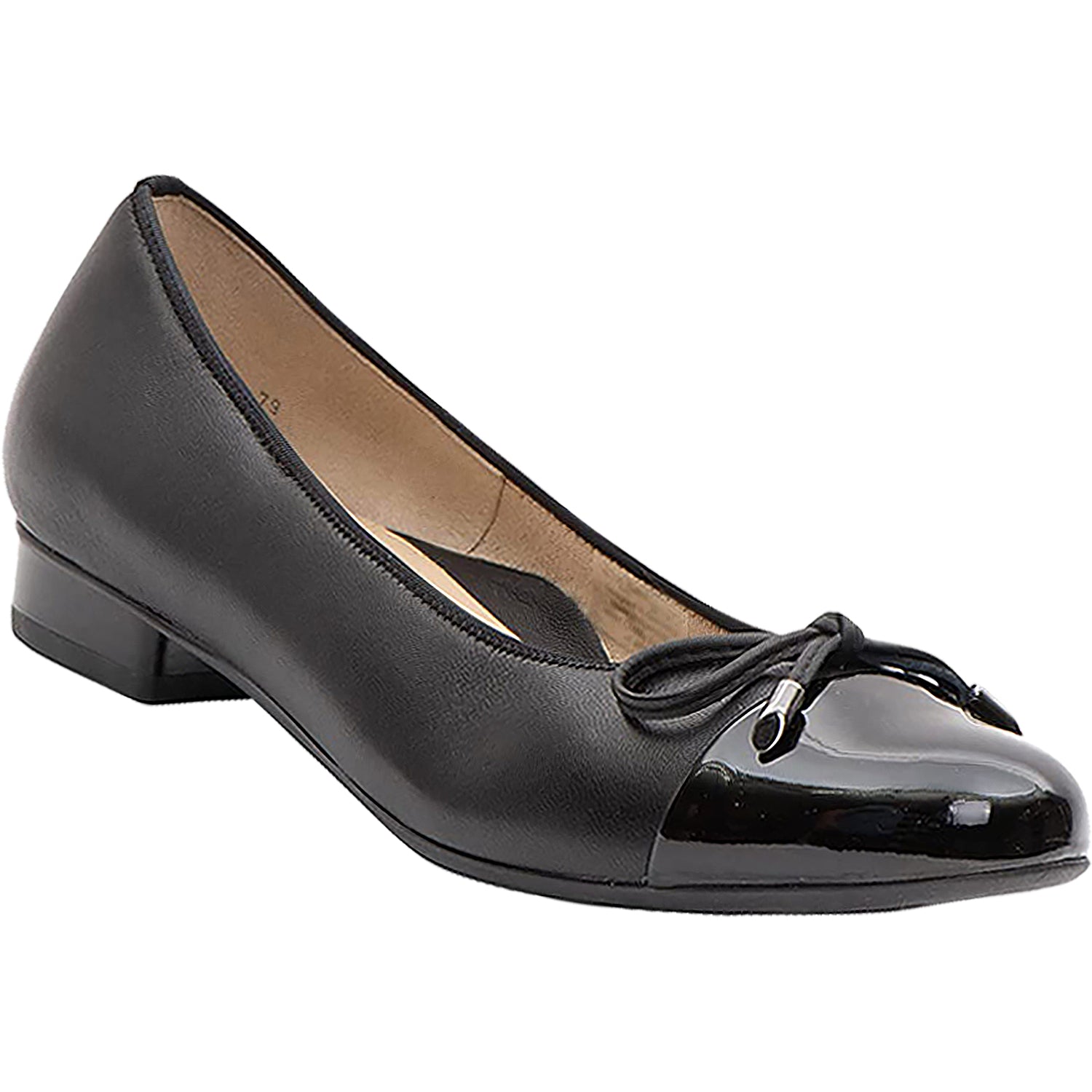 Womens Ara shoes Ara Belinda Women's Slip On Ballerina Flats Black Leather/Patent Black Leather/Patent