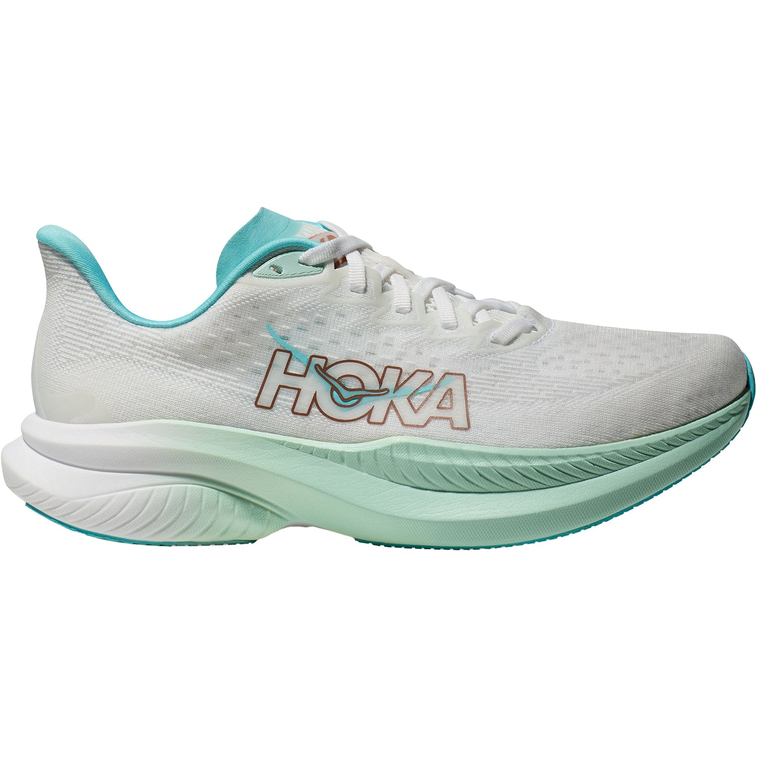 Womens Hoka one one Hoka Mach 6 Women's Athletic Shoes Frost/Rose Gold Synthetic Frost/Rose Gold Synthetic