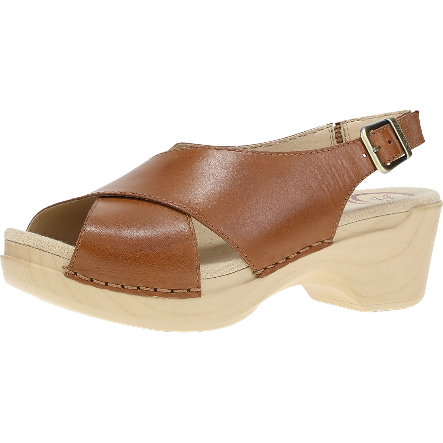 Womens Dansko Dansko Sloane Women's Wedge Sandals Tan Calf Leather Tan Calf Leather