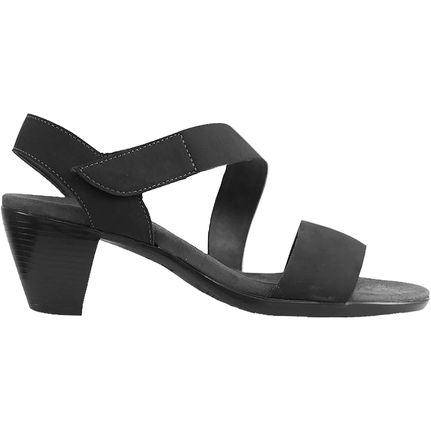 Womens Munro Munro Lucia Women's High Heel Ankle Strap Sandals Black Nubuck Black Nubuck