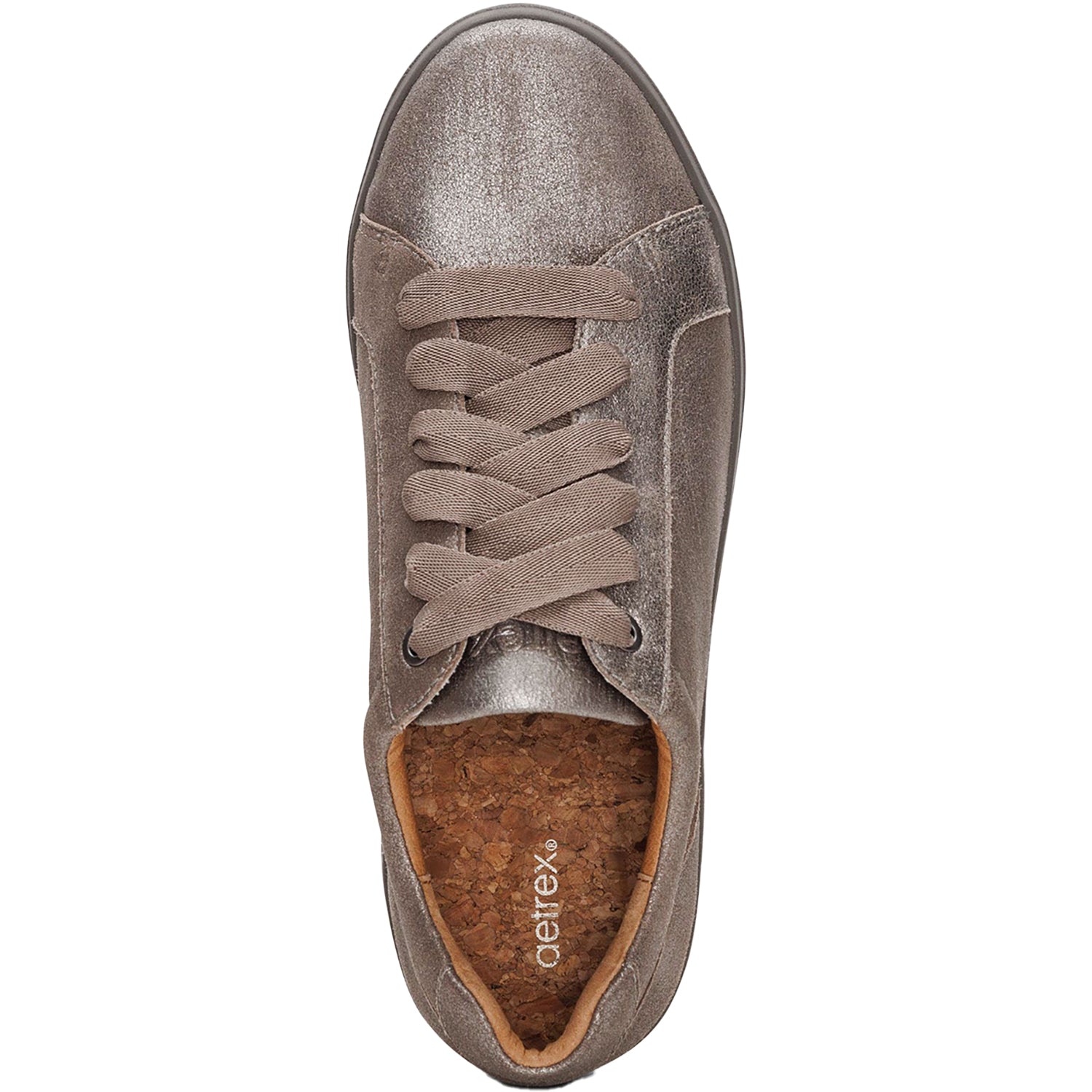 Womens Aetrex Aetrex Courtney Women's Shoes Brushed Silver Leather Brushed Silver Leather