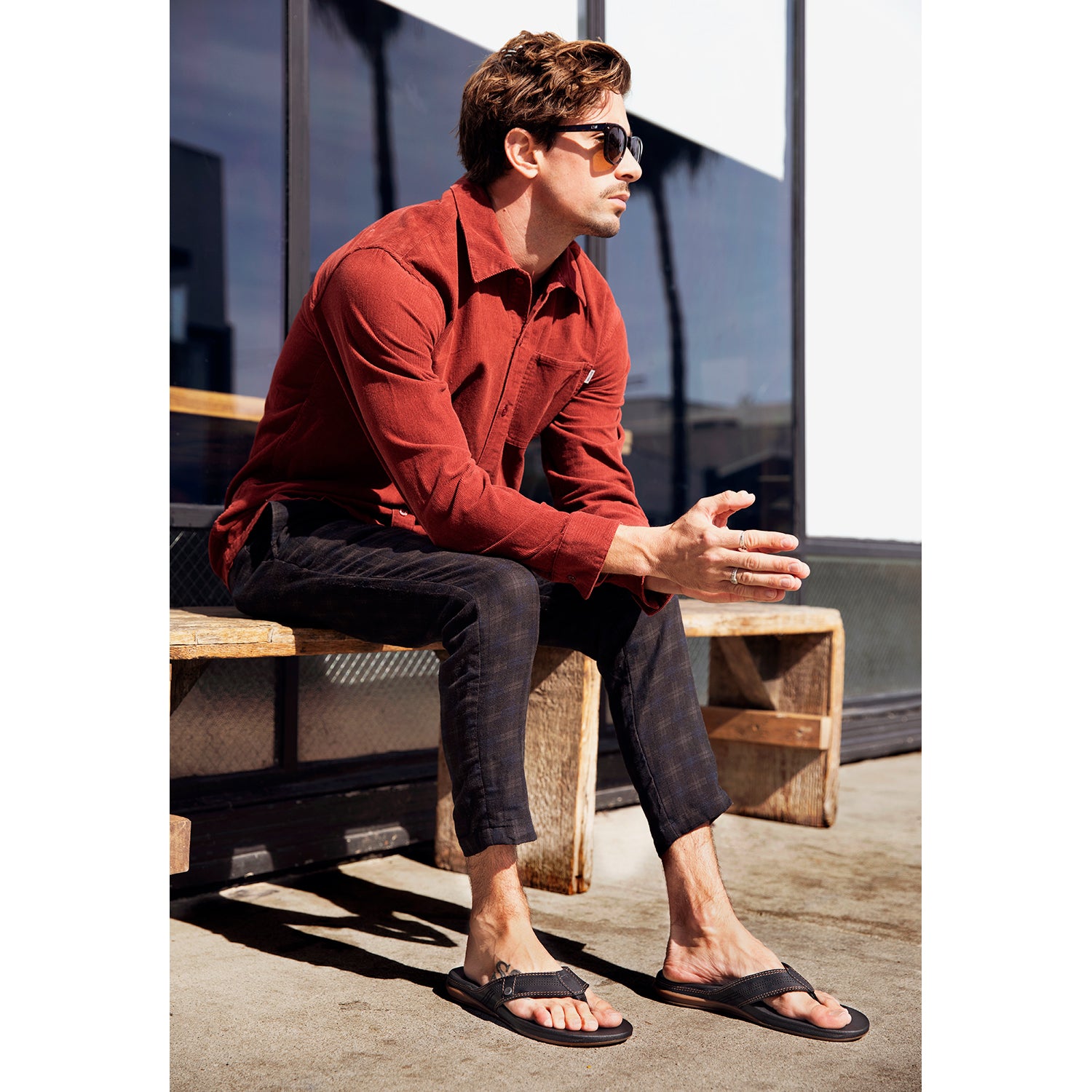 Mens Reef Men's Reef Cushion Lux Toffee Leather Toffee Leather