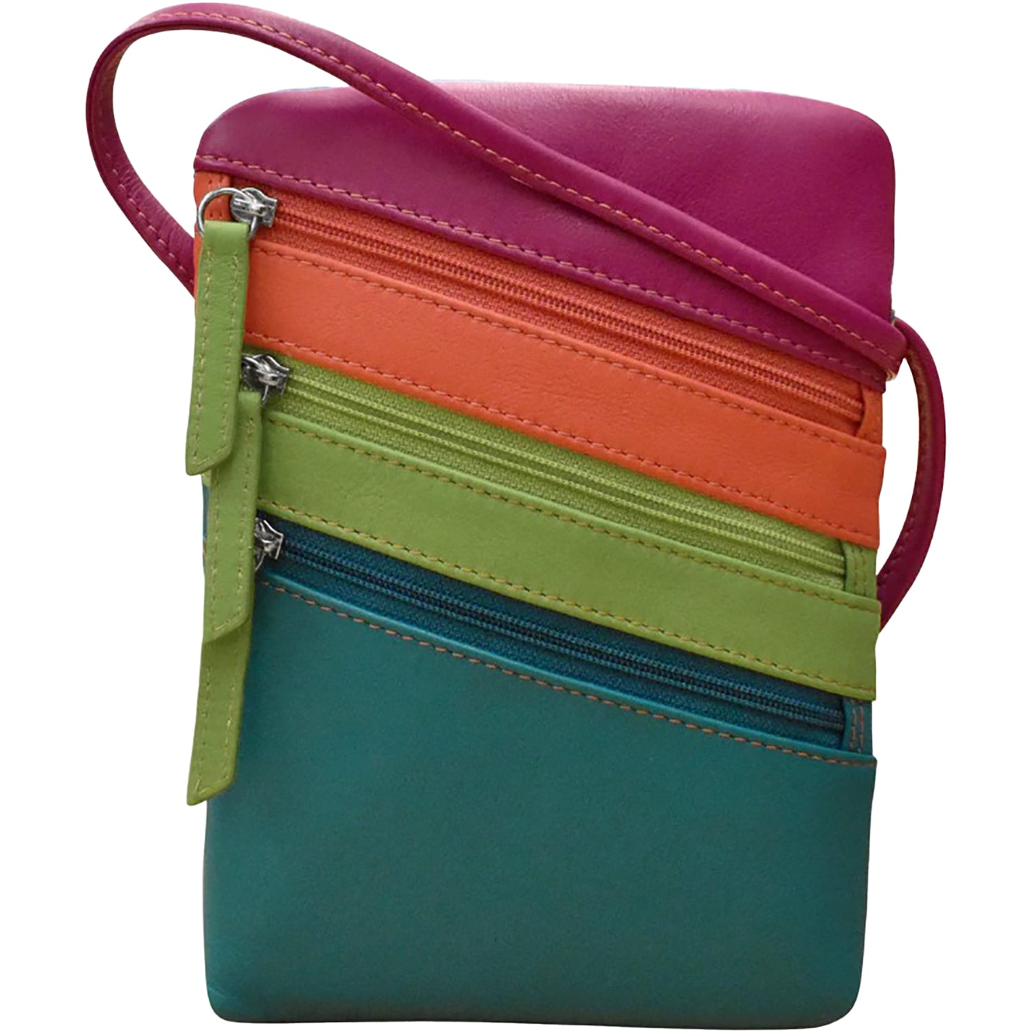 Ili new york ili New York Small Triple Zip Crossbody Handbag Paradise Multi Paradise Multi
