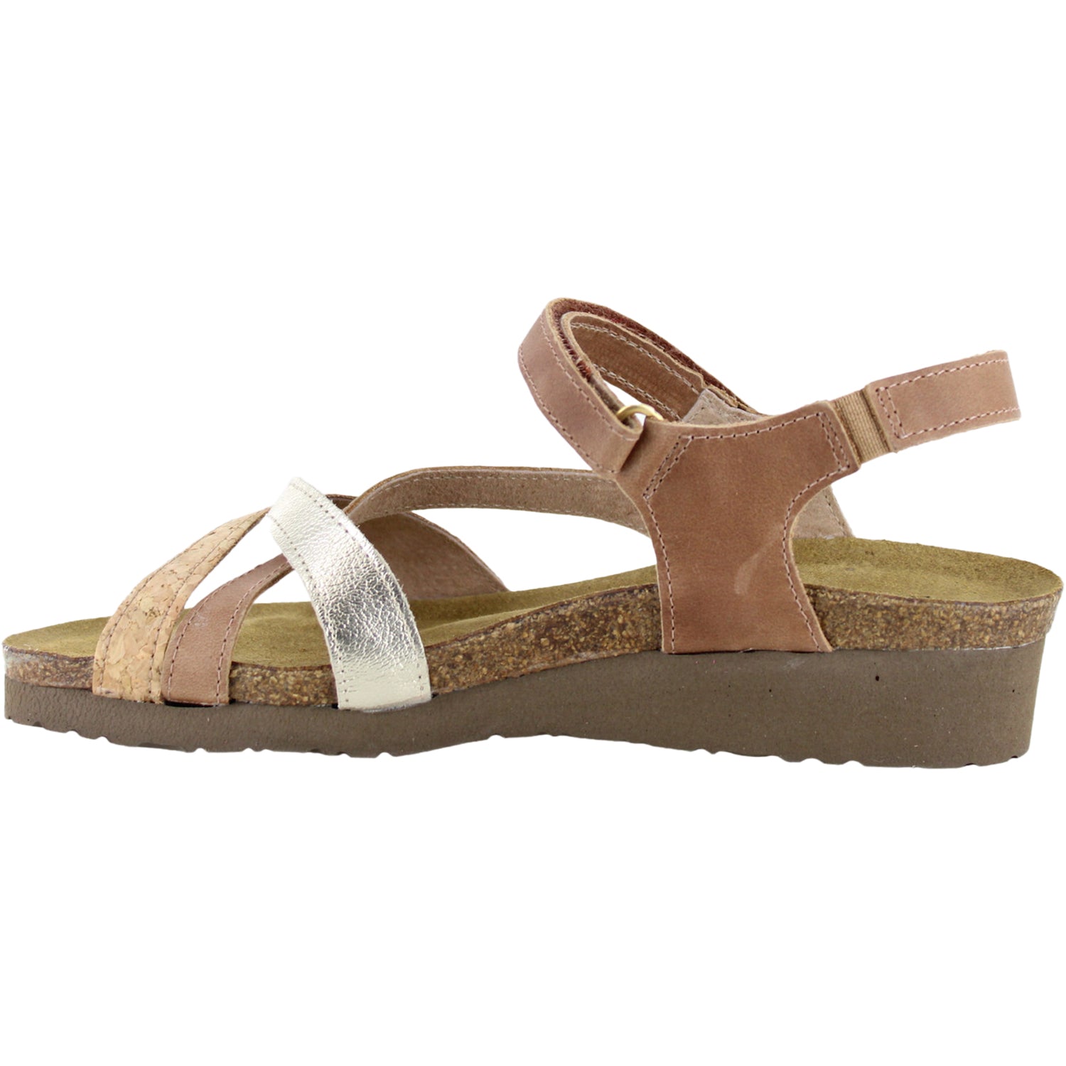Womens Naot Naot Sophia Women's Sandals Latte Brown/Cork Lthr/Radiant Gold Leather Latte Brown/Cork Lthr/Radiant Gold Leather