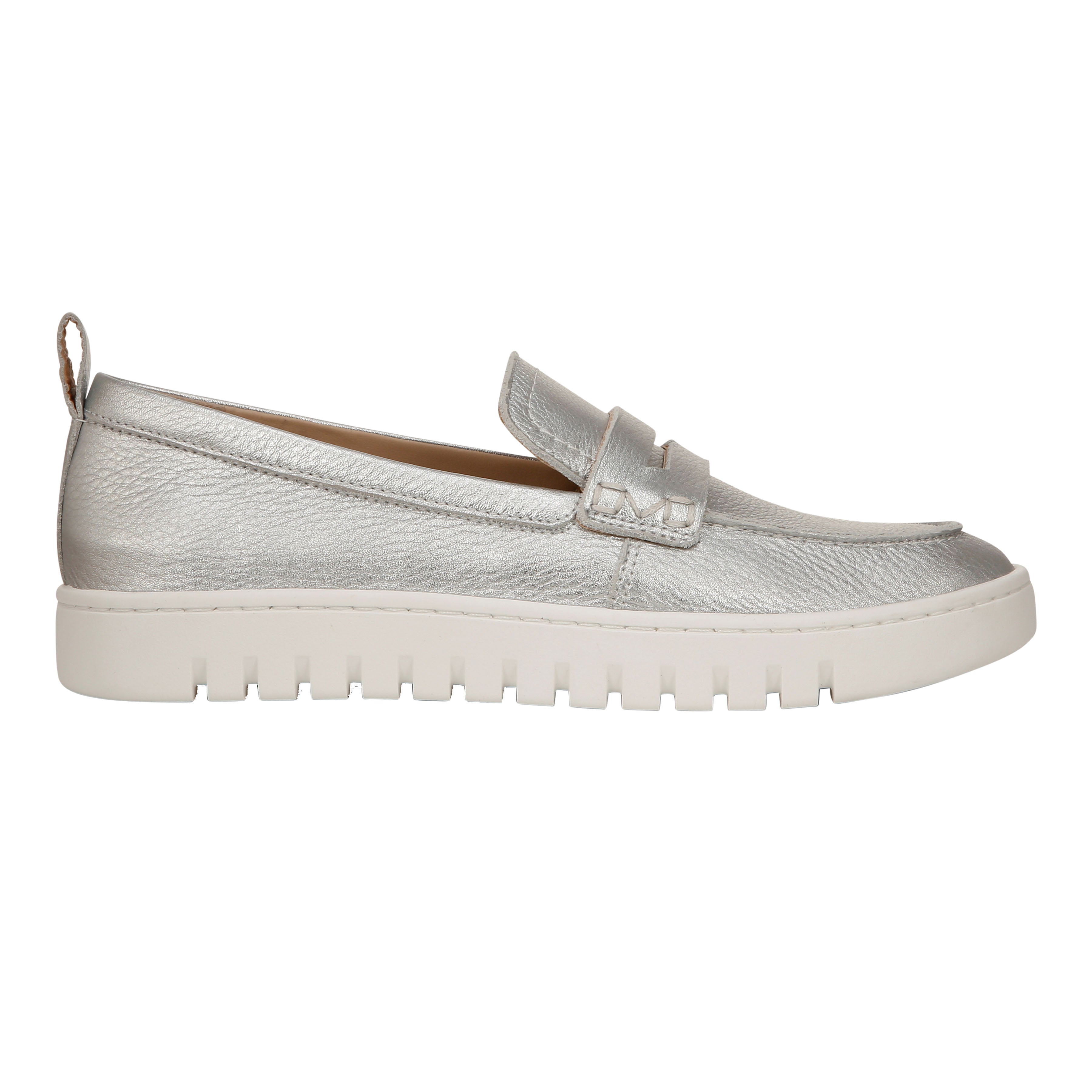 Womens Vionic Women's Vionic Uptown Loafer Silver Metallic Leather Silver Metallic Leather