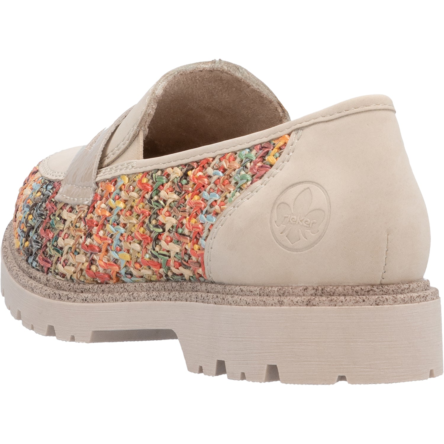 Womens Rieker Women's Rieker 45562-90 Gitta 62 Perle Vegan Patent/Multi Woven Perle Vegan/Patent Multi Woven