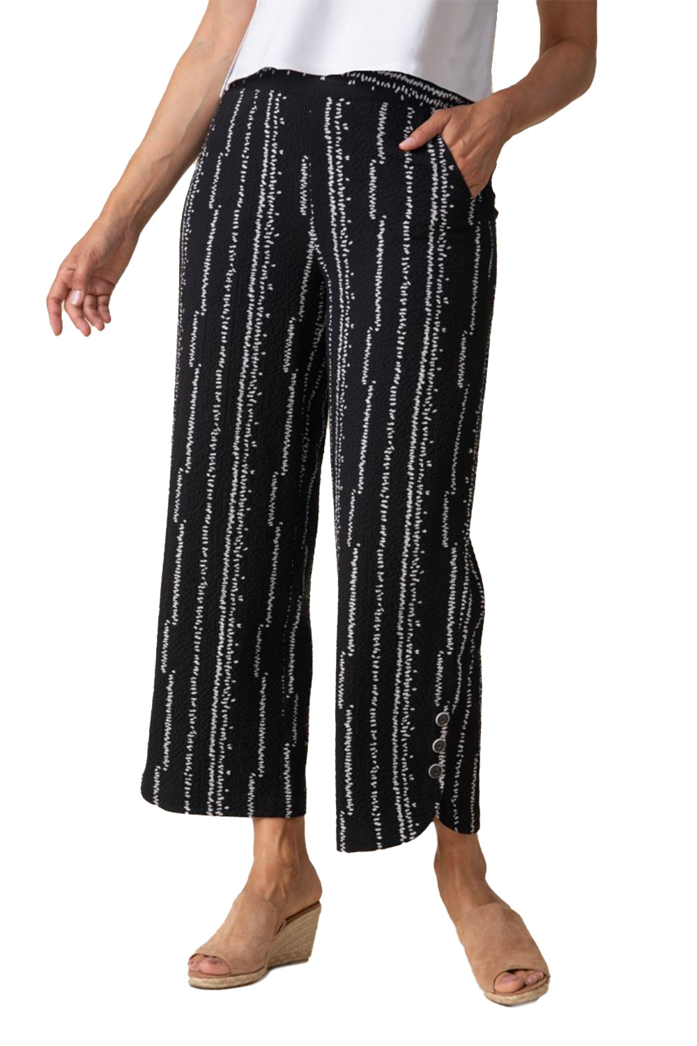 Womens Habitat Habitat Crinkle Crepe Tulip Hem Crop Women's Pants Black Black