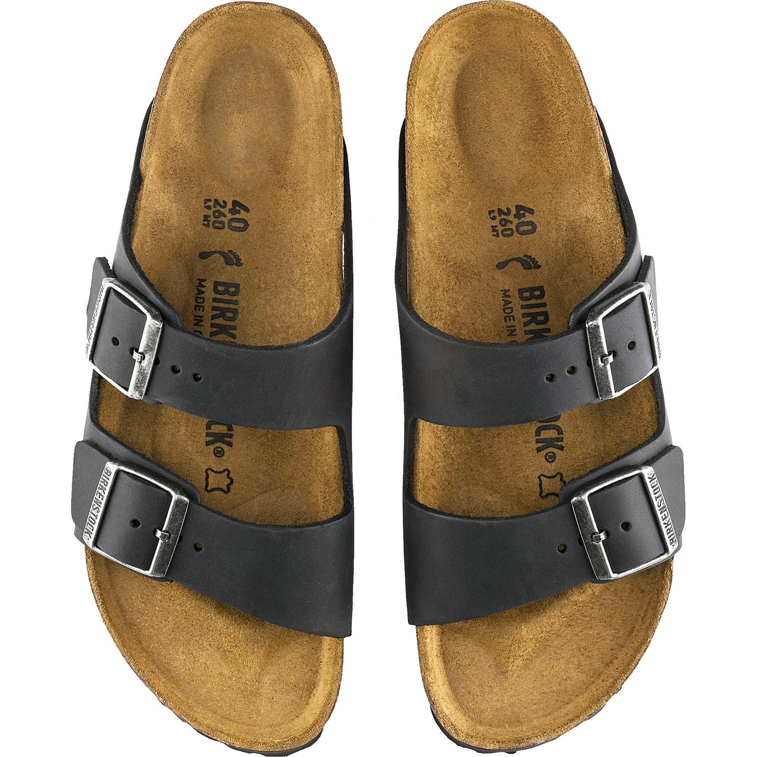 Unisex Birkenstock Birkenstock Arizona Unisex Slide Sandals Black Oiled Leather Black Oiled Leather