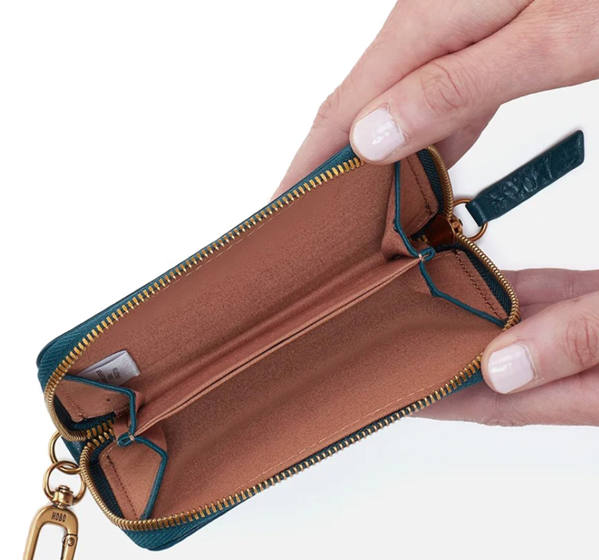 Womens Hobo Hobo International Move Clip Wallet Handbag Pebbled Midnight Teal Pebbled Midnight Teal