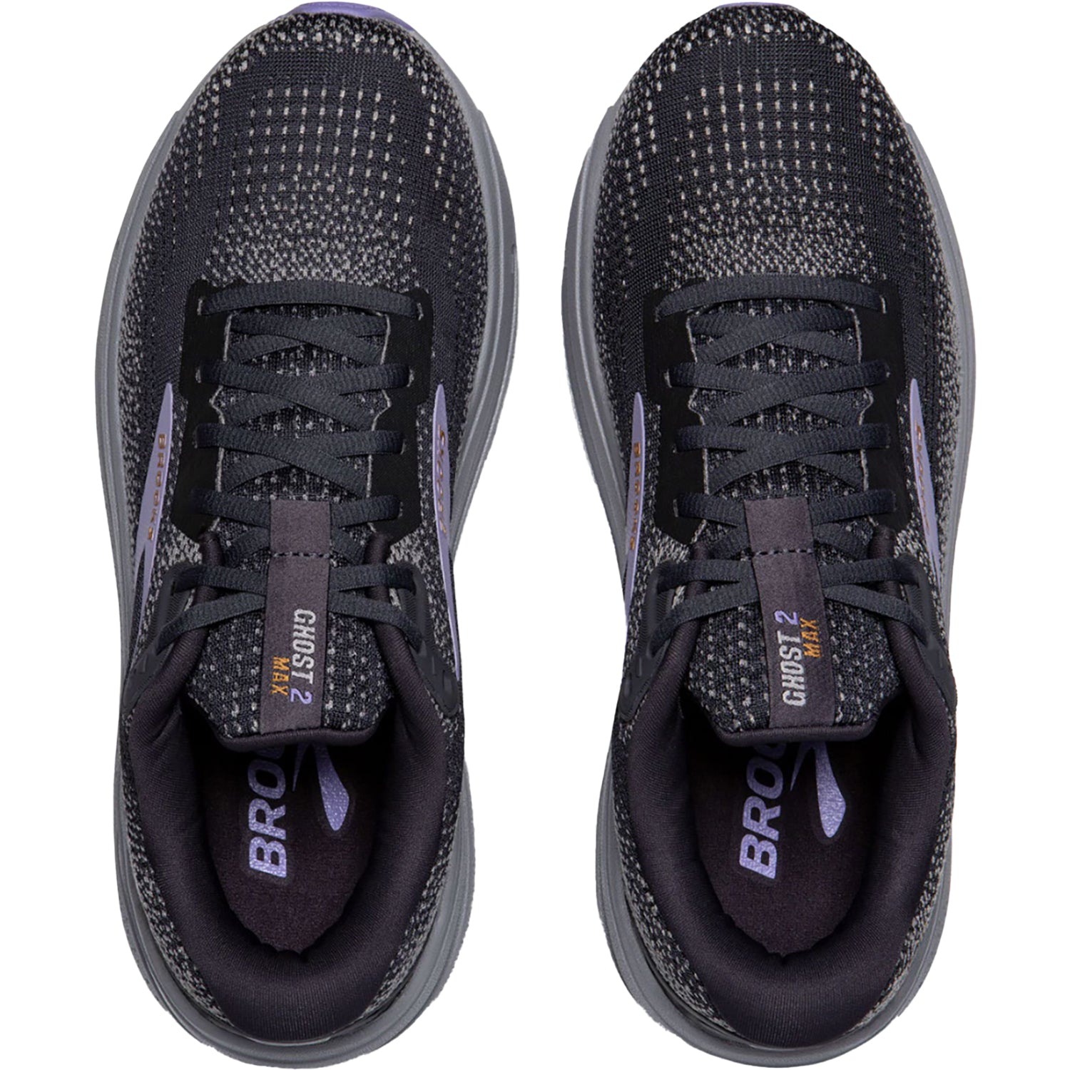 Womens Brooks Women's Brooks Ghost Max 2 Ebony/Sweet Lavender/Alloy Mesh (Neutral Support) Ebony/Sweet Lavender/Alloy