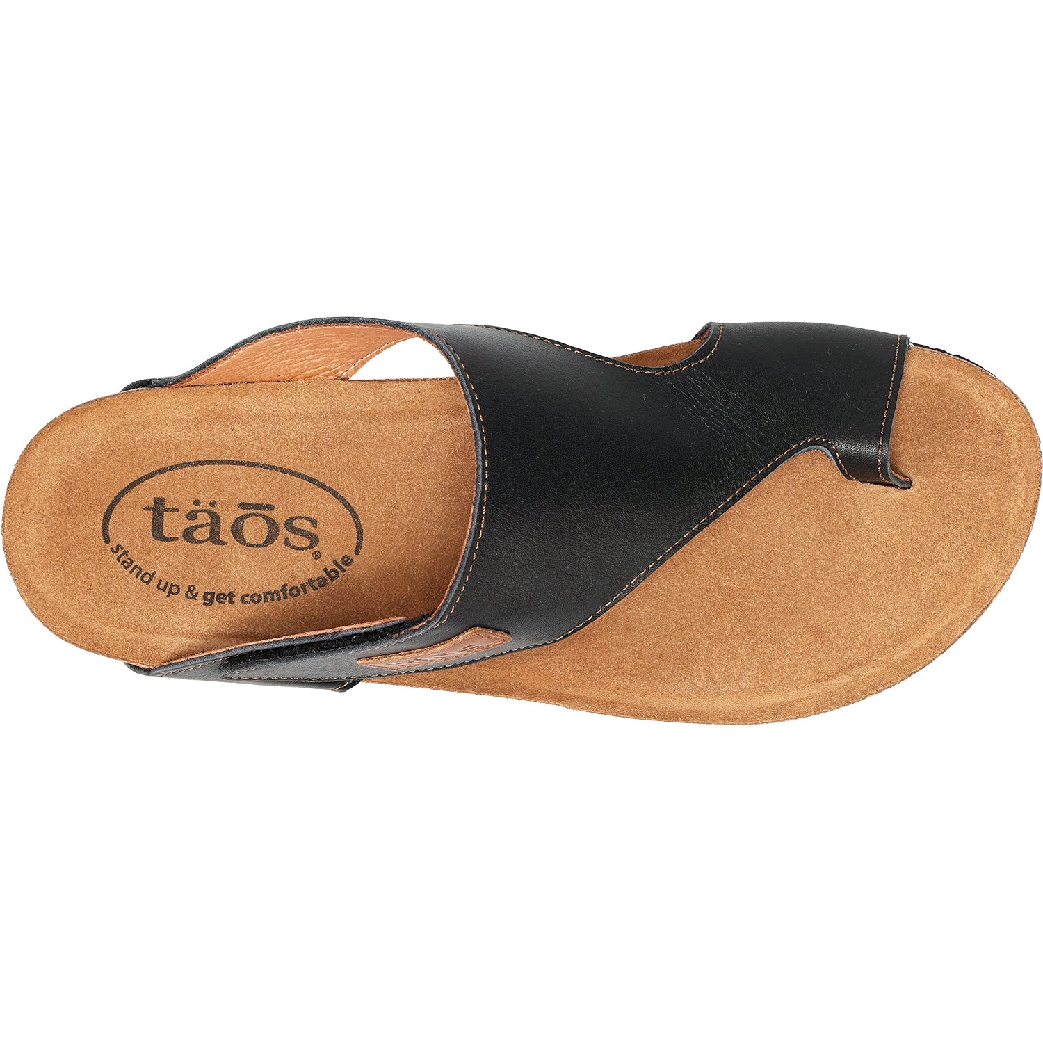Womens Taos Taos Loop Women's Thong Sandals Black Leather Black Leather