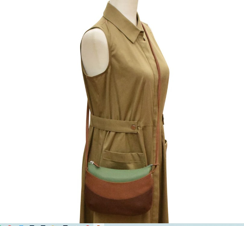 Ili new york ili New York Round Zip Top Crossbody Sage Combo Sage Combo