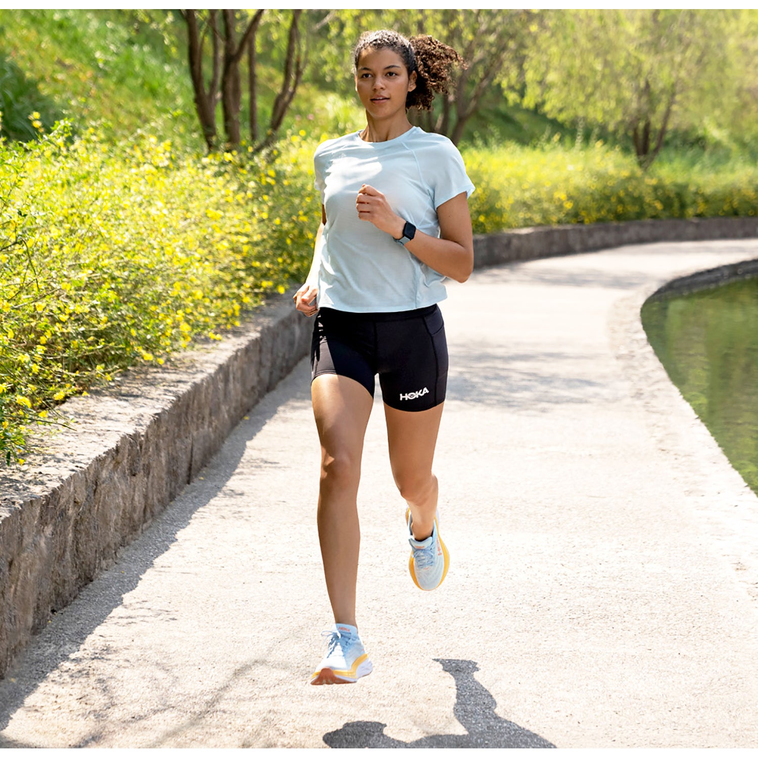 Womens Hoka one one Hoka Bondi 8 (Neutral Support) Women's Running Shoes Airy Blue/Sunlit Ocean Mesh Airy Blue/Sunlit Ocean Mesh