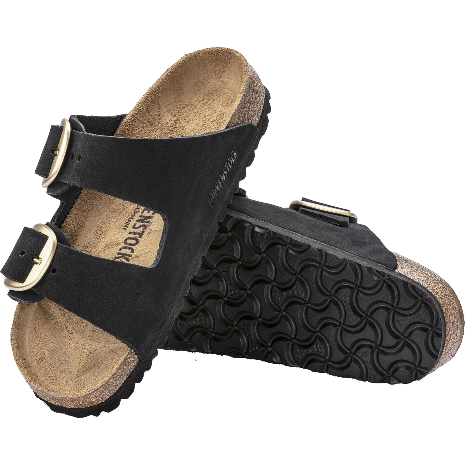 Womens Birkenstock Birkenstock Arizona Big Buckle Women's Sandals Black Nubuck Black Nubuck