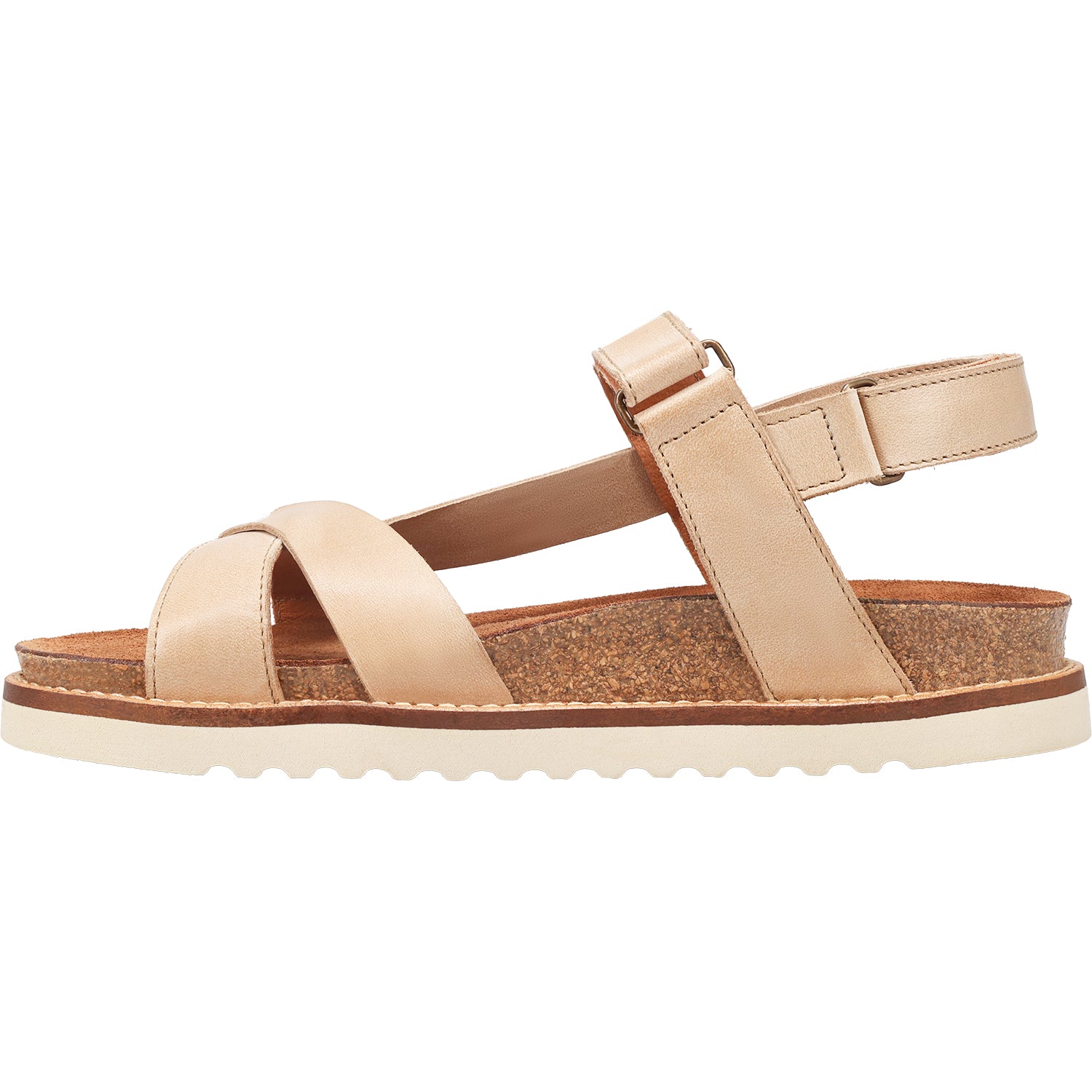 Womens Taos Taos Sideways Women's Ankle Strap Sandals Stone Leather Stone Leather