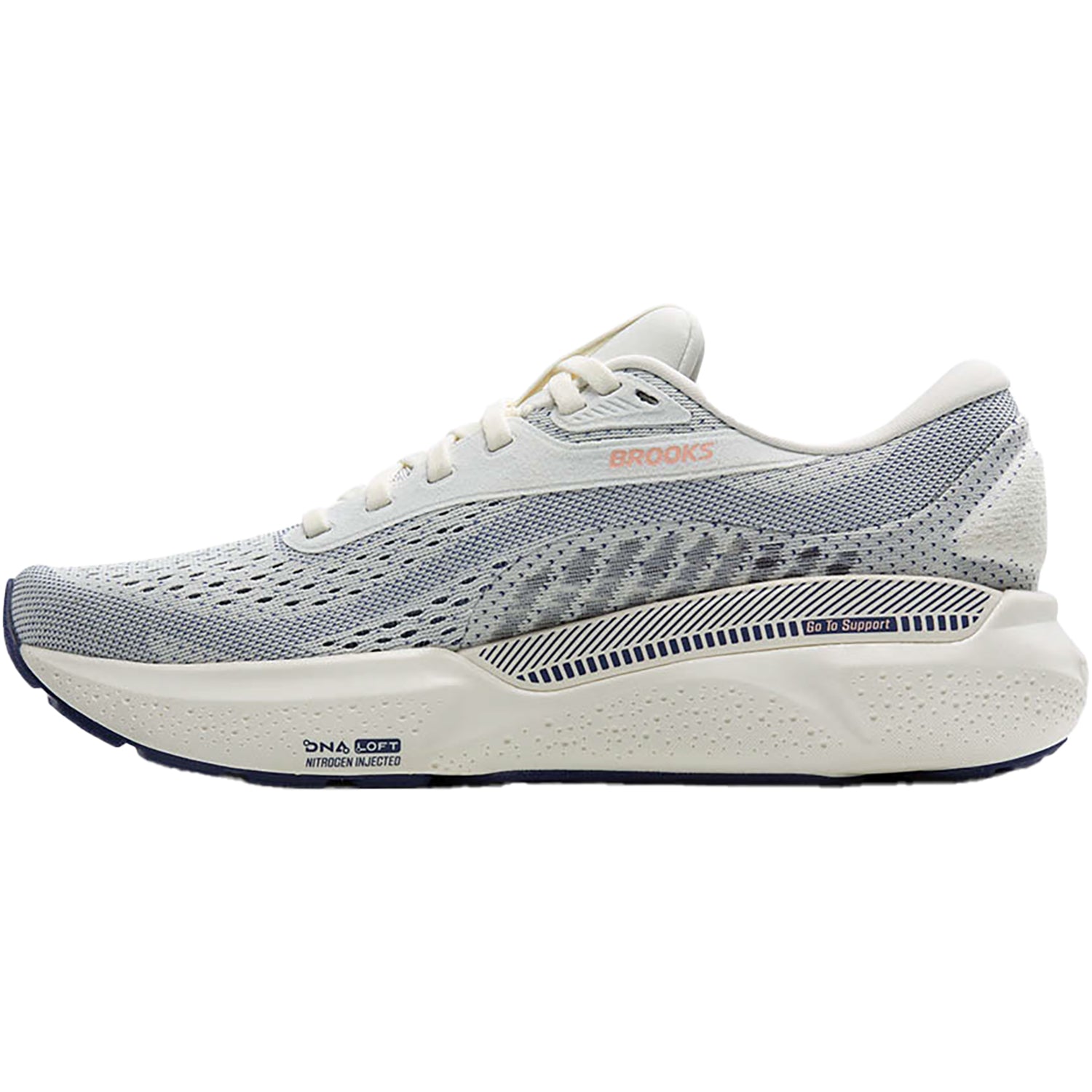 Womens Brooks Women's Brooks Adrenaline GTS 24 Stability Grey/Blue Ribbon/Peach Mesh (Stability Support) Grey/Blue Ribbon/Peach Mesh