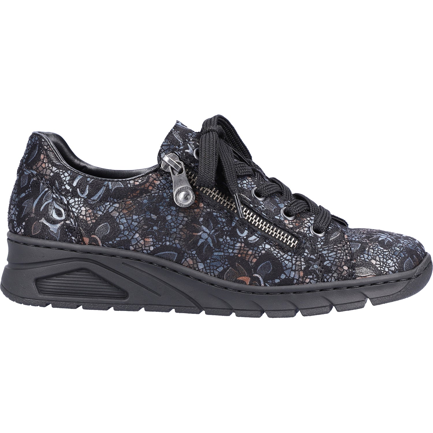 Womens Rieker Rieker N3302-90 Doris 02 Women's Walking Sneakers Rose Black Synthetic Rose Black Synthetic