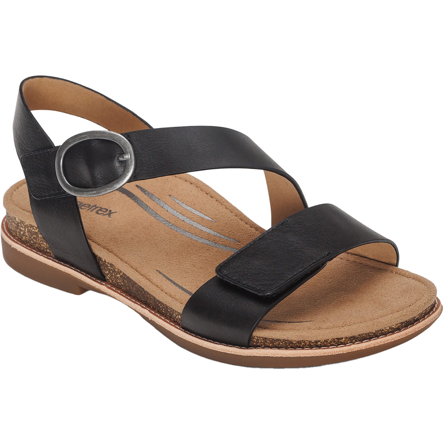 Womens Aetrex Women's Aetrex Tamara Black Leather Black Leather