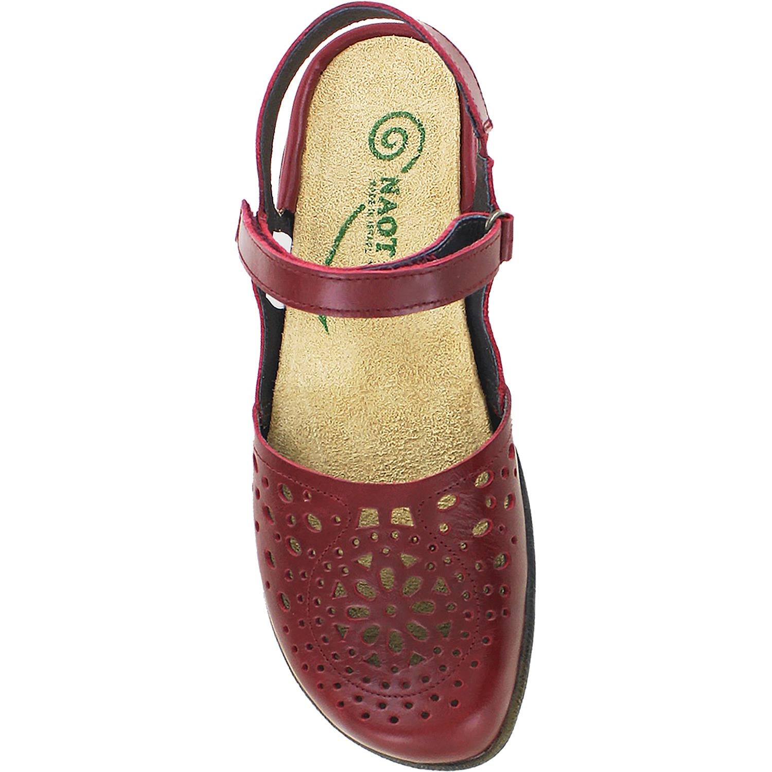 Womens Naot Naot Arataki Women's Slingback Shoes Rumba Red Leather Rumba Red Leather