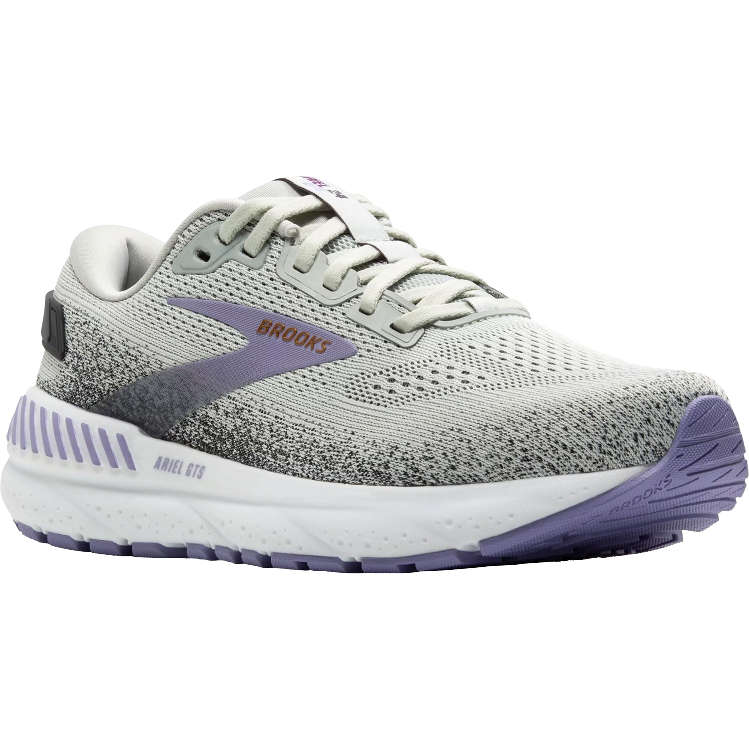 Womens Brooks Brooks Ariel GTS 24 (Stability Support) Women's Athletic Shoes Mercury/Ebony/Sweet Lavender Mesh Mercury/Ebony/Sweet Lavender Mesh