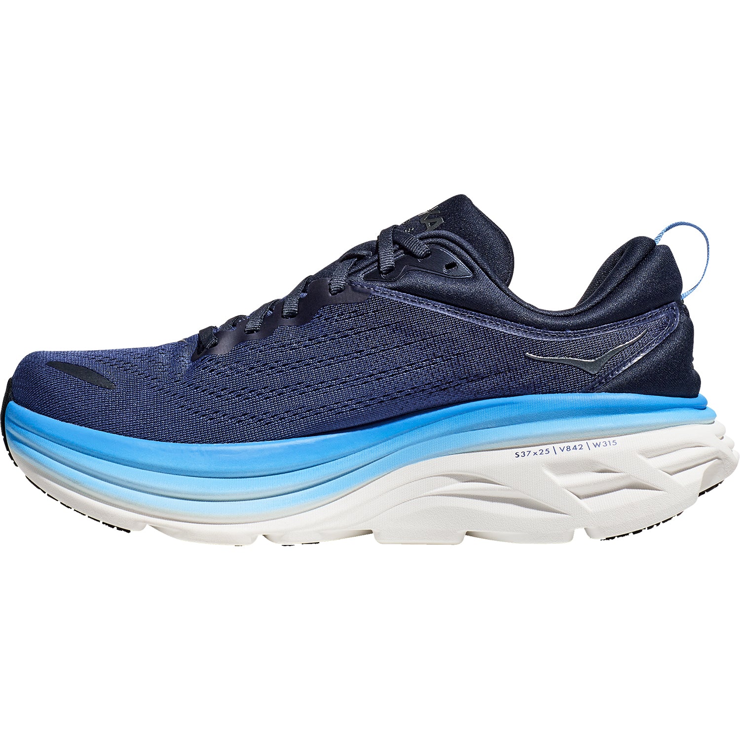 Mens Hoka one one Hoka Bondi 8 Men's Running Shoes Outer Space/All Aboard Mesh (Neutral Support) Outer Space/All Aboard Mesh