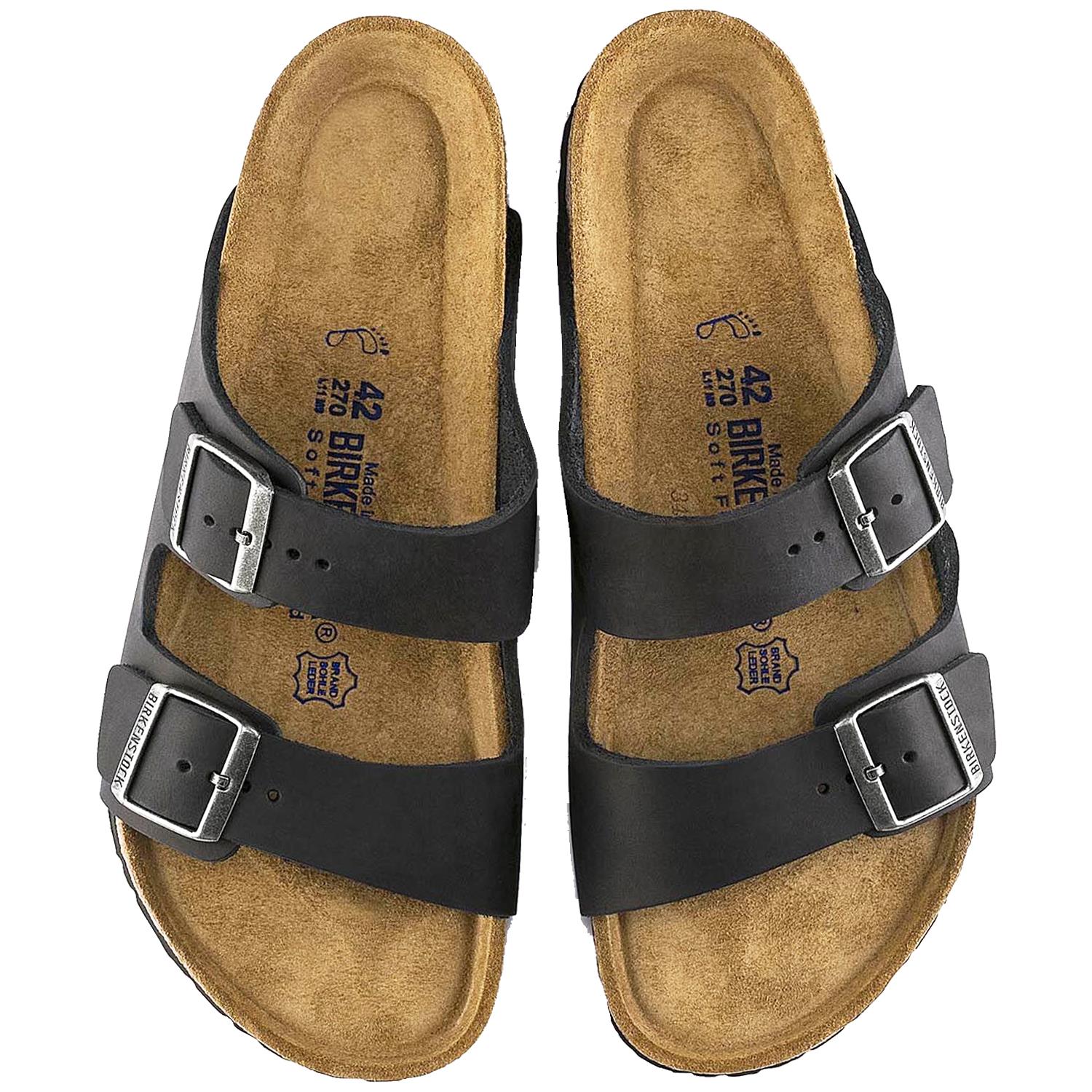 Unisex Birkenstock Unisex Birkenstock Arizona Soft Footbed Black Oiled Leather Black Oiled Leather
