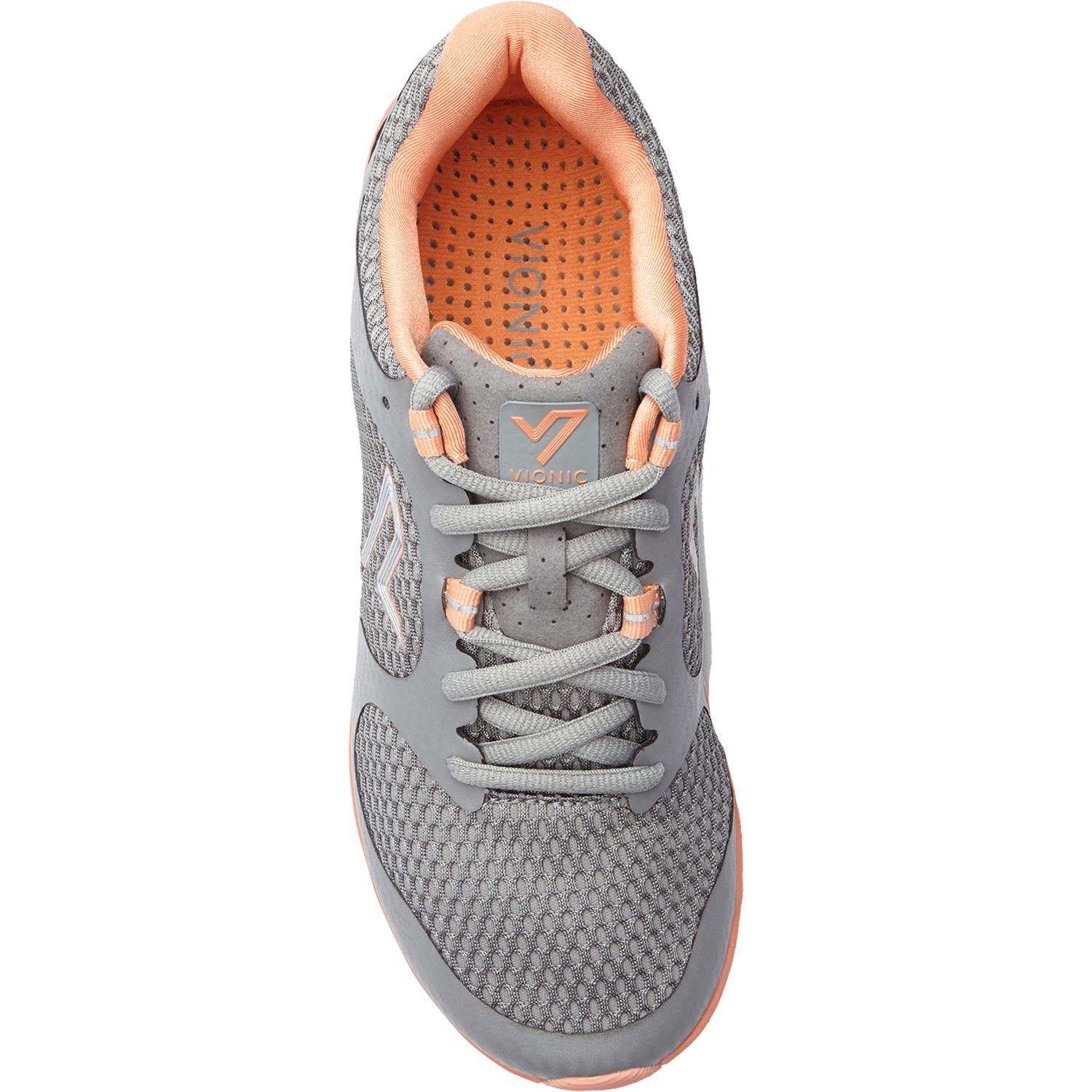Womens Vionic Vionic Elation 10 Women's Walking Shoes Grey/Coral Synthetic Mesh Grey/Coral Synthetic Mesh