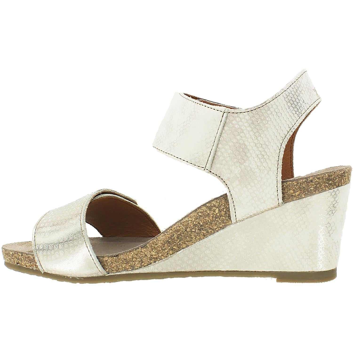 Womens Taos Taos Carousel 2 Women's Wedge Heel Sandals Silver Leather Silver Leather