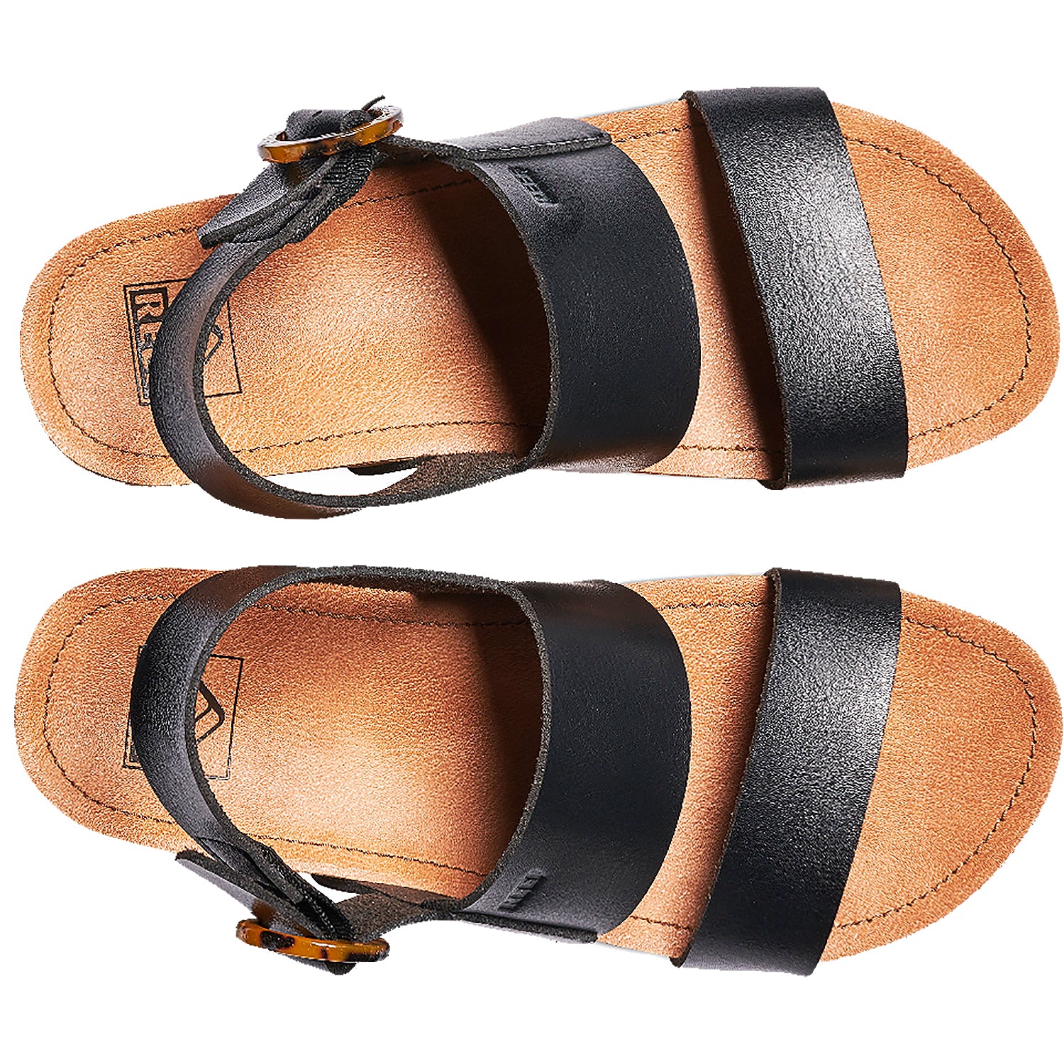 Womens Reef Reef Vista Hi Buckle Women's Platform Sandals Black/Tan Synthetic Black/Tan Synthetic