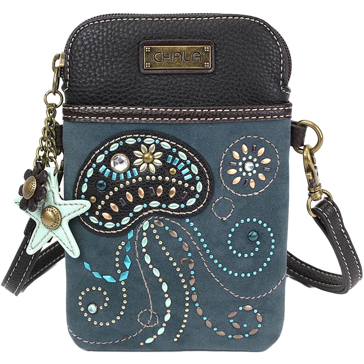 Unisex Chala Chala Jellyfish Dazzled Cellphone Crossbody Handbag Navy Synthetic Navy Synthetic
