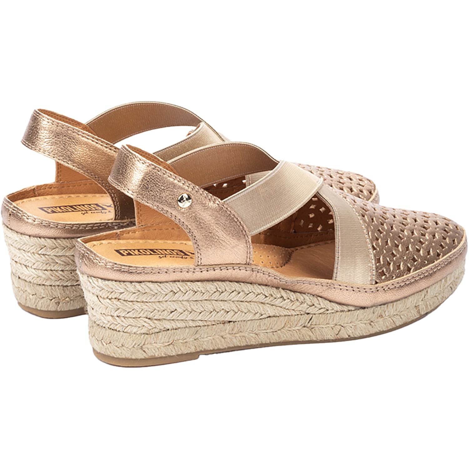 Womens Pikolinos Pikolinos Benidorm W4A-1546CL Women's Wedge Sandals Champagne Champagne
