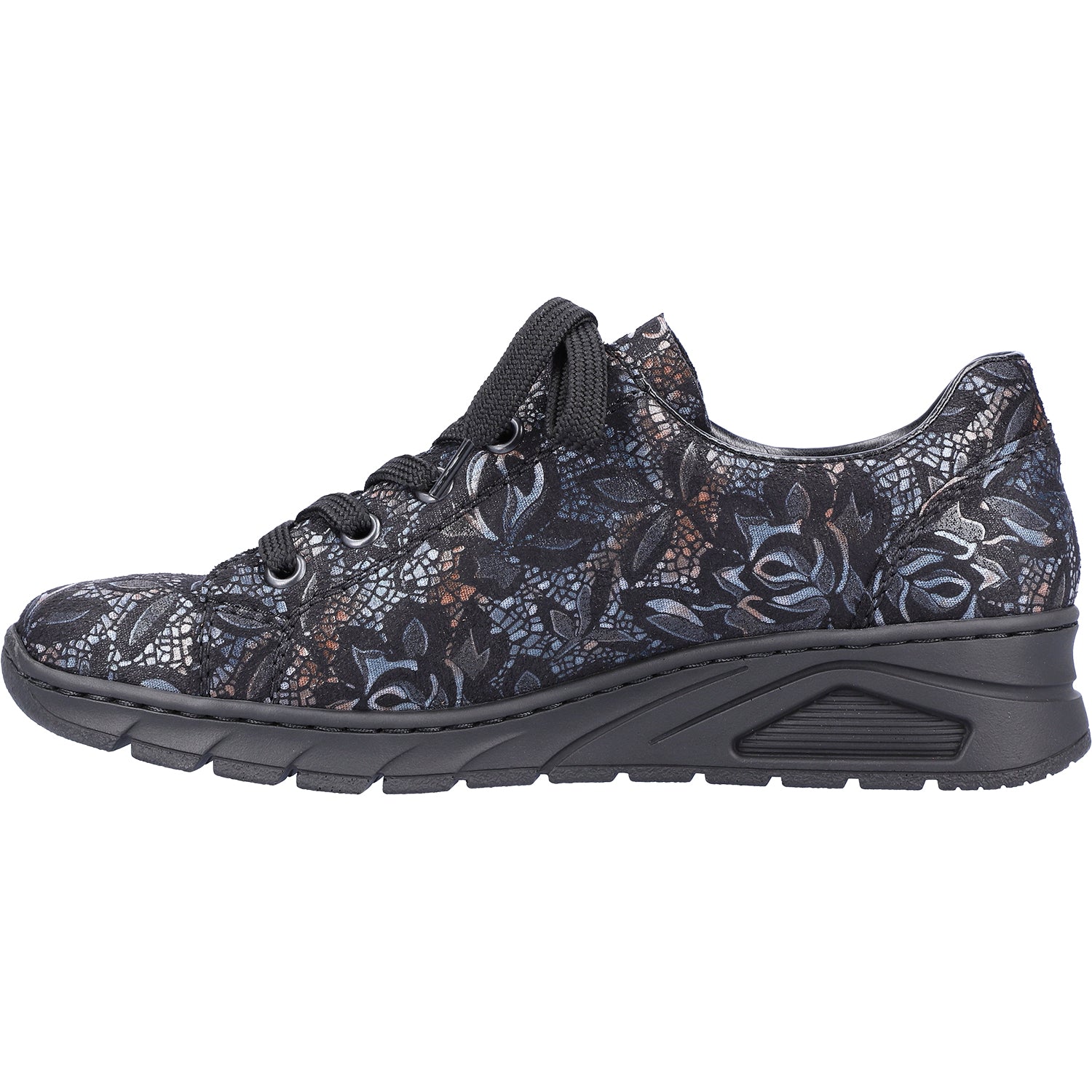 Womens Rieker Rieker N3302-90 Doris 02 Women's Walking Sneakers Rose Black Synthetic Rose Black Synthetic