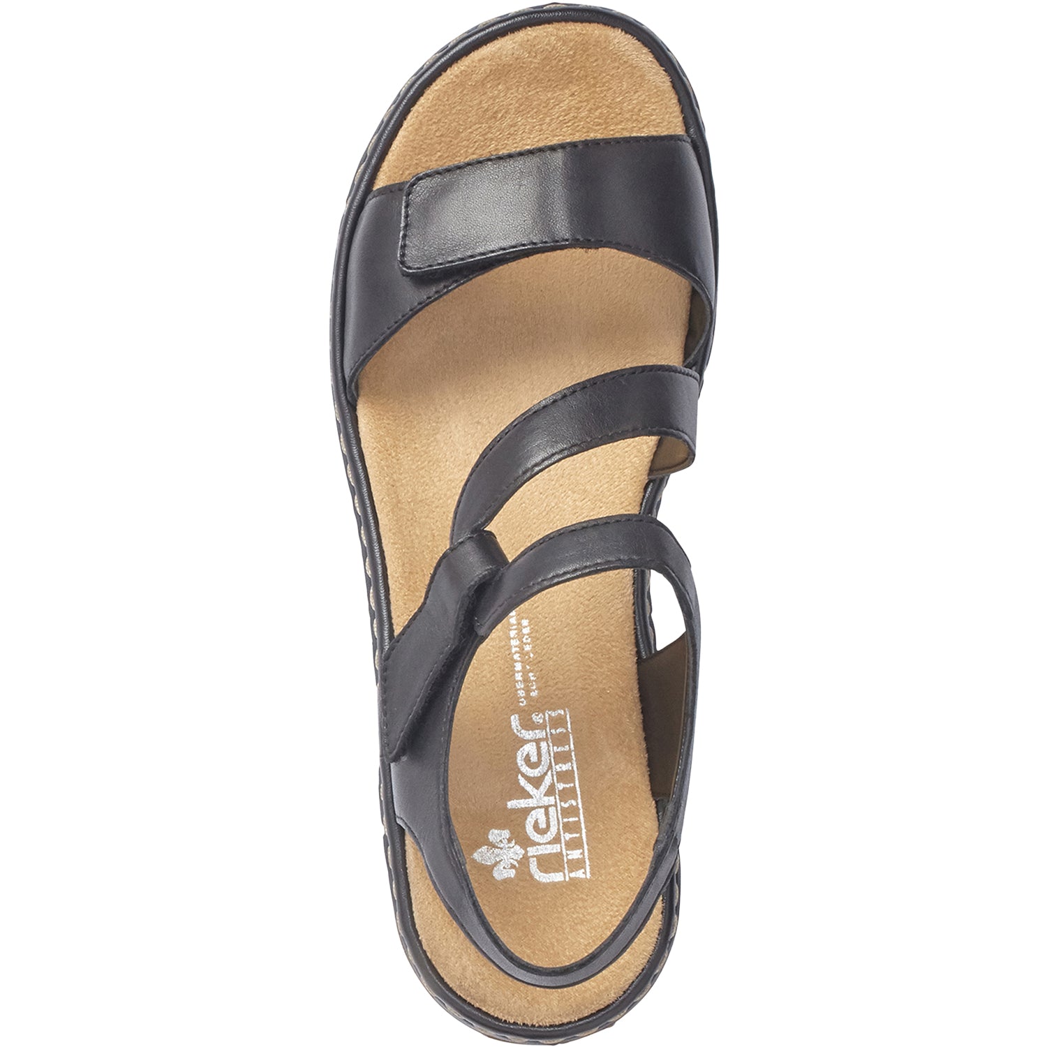 Rieker 659C7-00 Regina Women's Sandals Black Leather – Footwear etc.